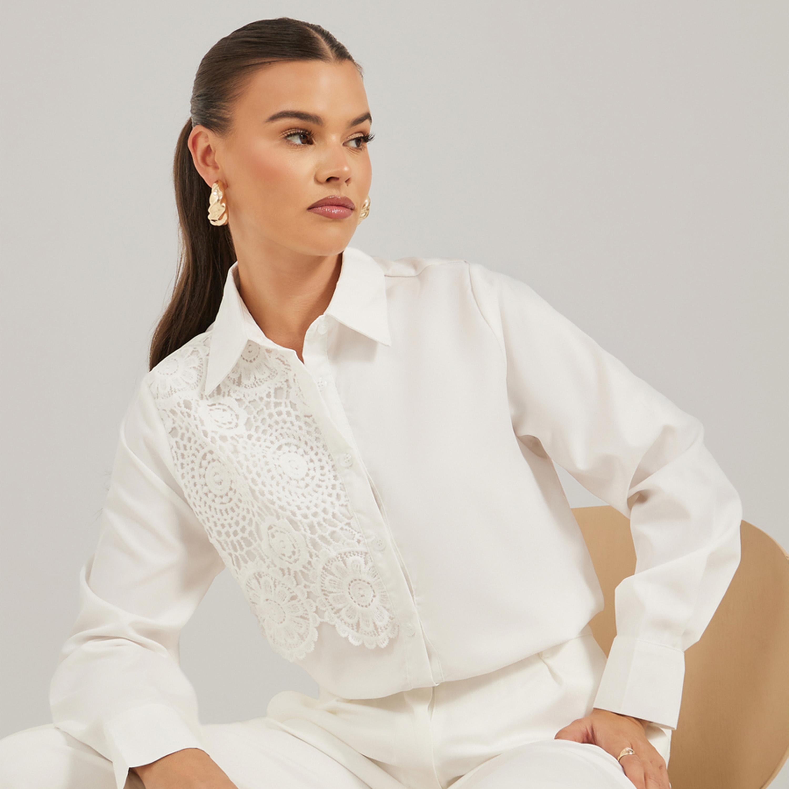 Take Two Embroidery Patch Detail Regular Fit Shirt-women-clothing-shirtsandblouses-shirts-image-1