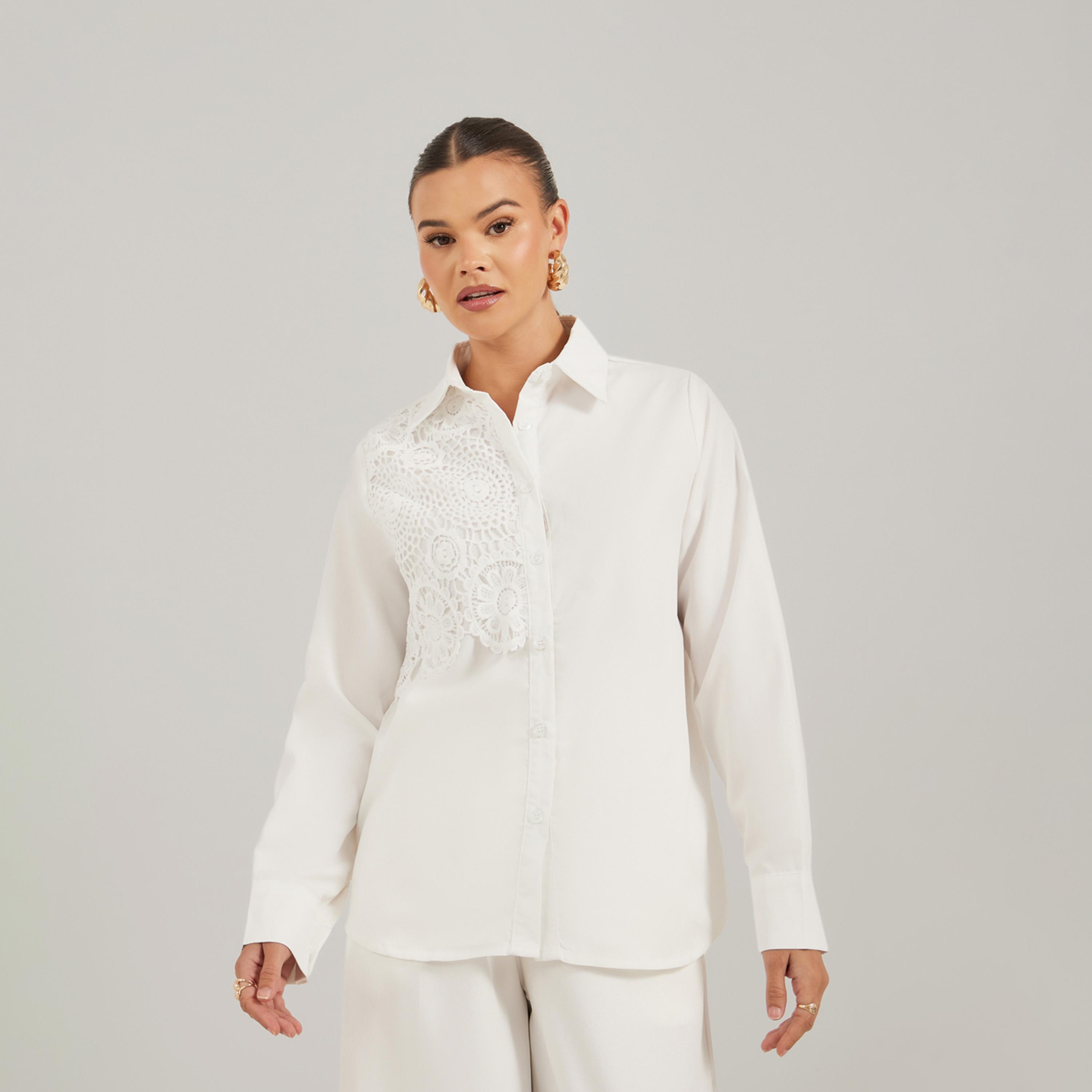 Take Two Embroidery Patch Detail Regular Fit Shirt-women-clothing-shirtsandblouses-shirts-image-3