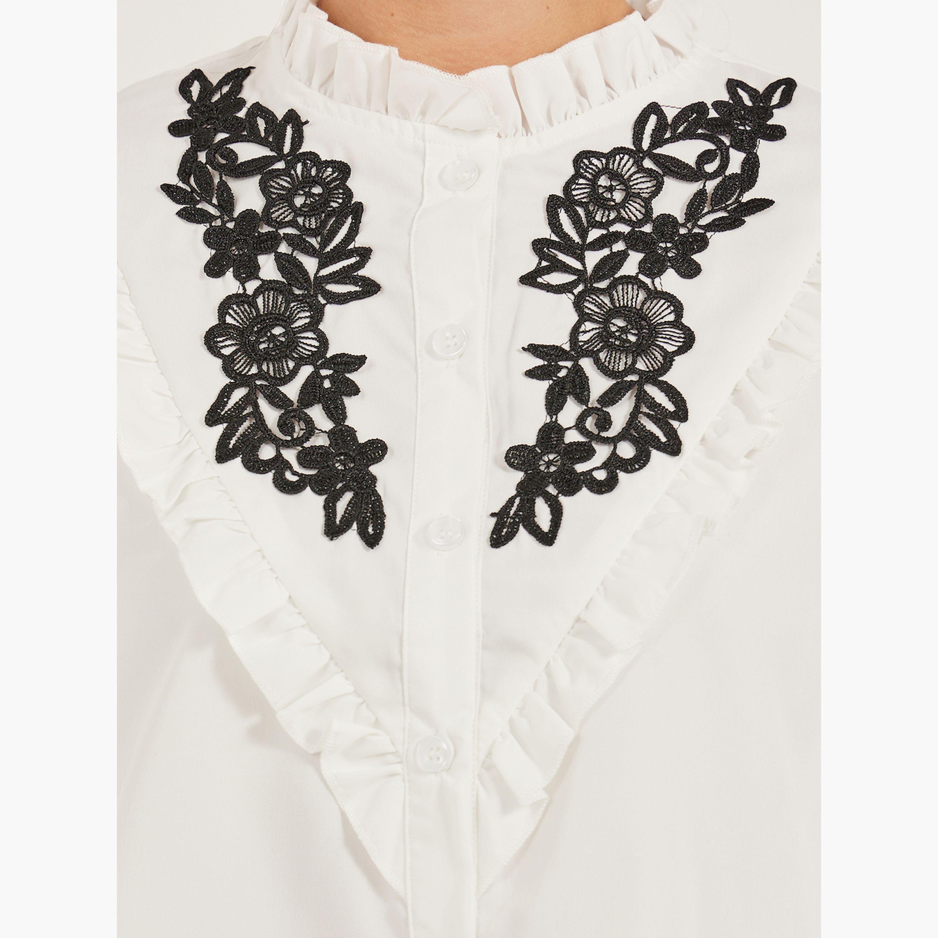 Take Two Floral Embroidered Balloon Sleeve Shirt with Ruffled Detail-women-clothing-shirtsandblouses-shirts-image-4