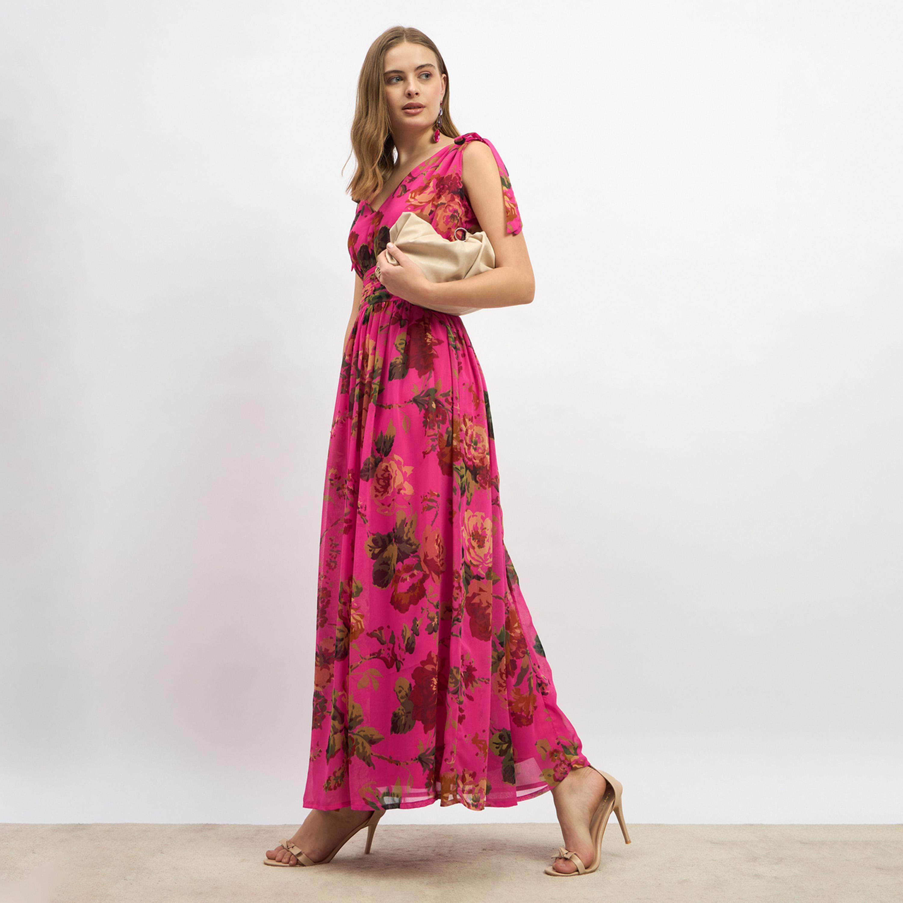 ستايلي - فستان ماكسي بدون أكمام بطبعة زهور-women-clothing-dresses-image-1