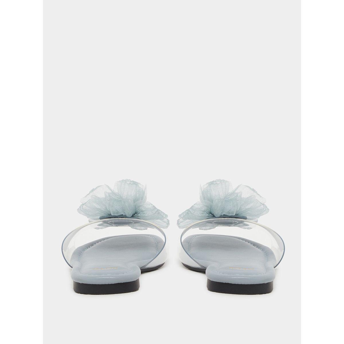 Styli Flower Detail Open Toe Flat Sandals-women-shoes-sandals-flats-image-4