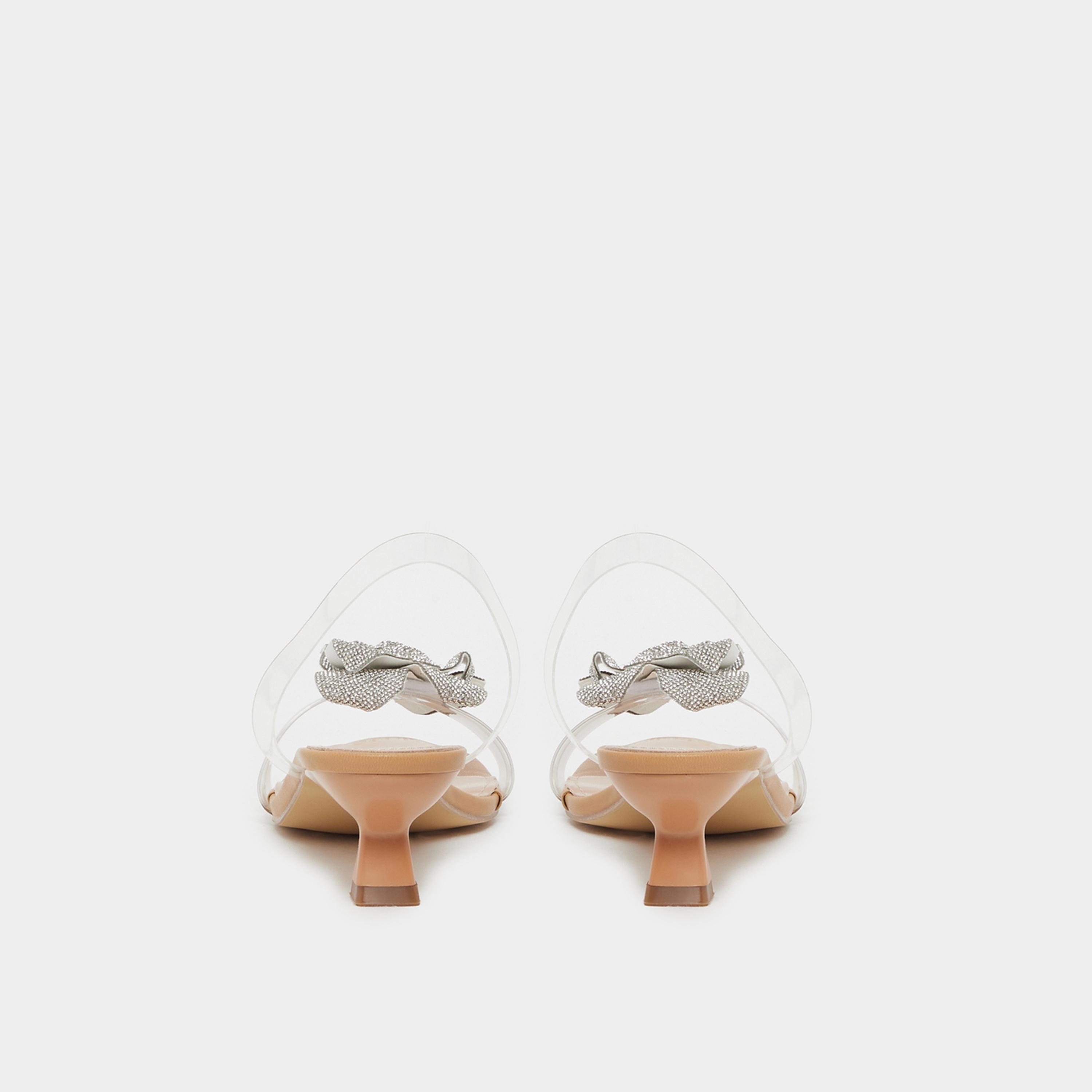 ستايلي - صندل بكعب صغير وحزام شفاف مزين بزهرة بلمعة معدنية-women-shoes-sandals-heeled-image-4