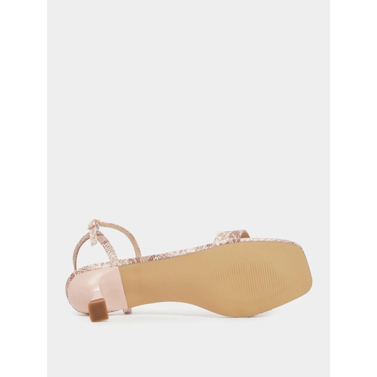 Styli Animal Textured Ankle Strap Kitten Heel Sandals-women-shoes-sandals-heeled-image-7