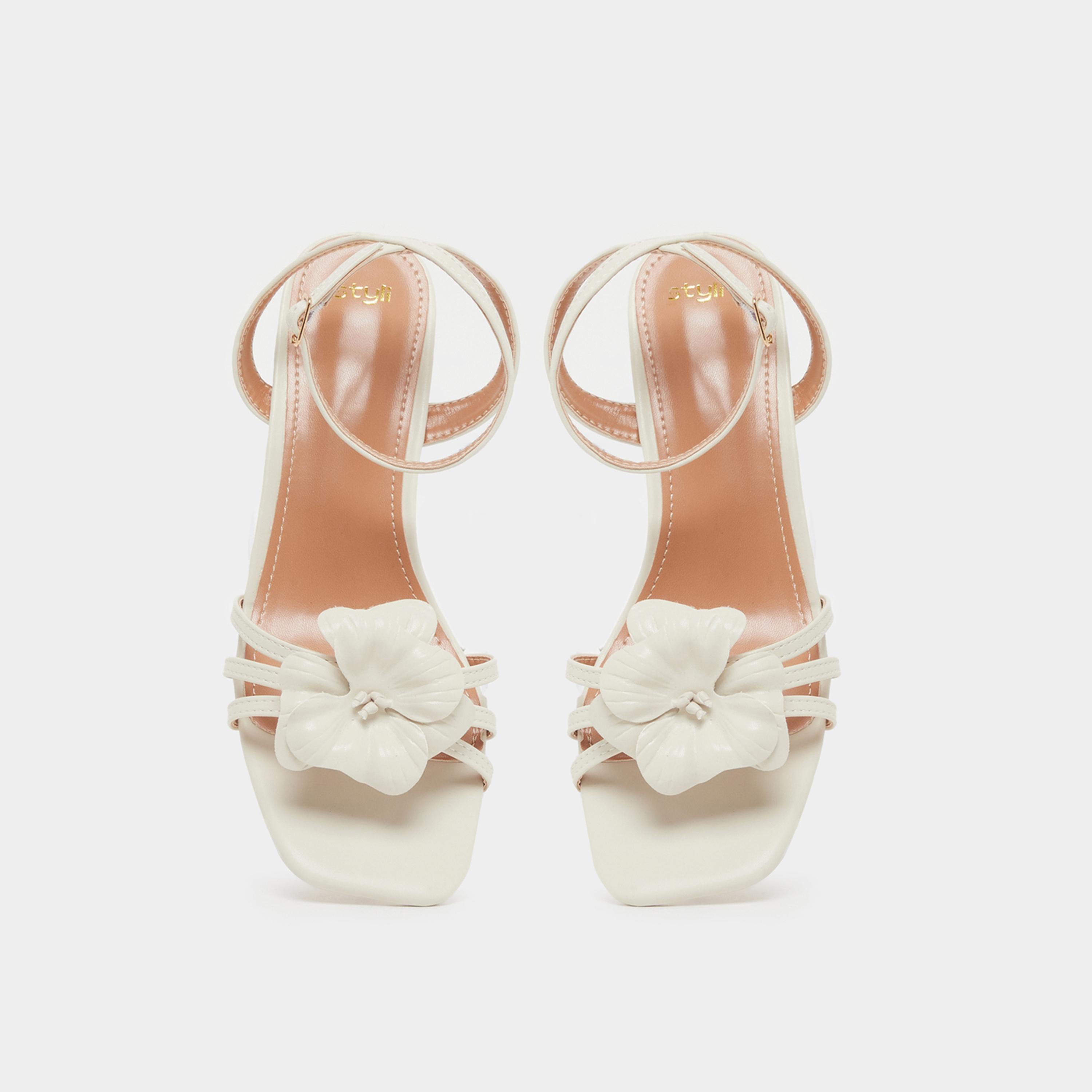 Styli Ankle Strap Open Toe Kitten Heel Sandals-women-shoes-heels-image-5