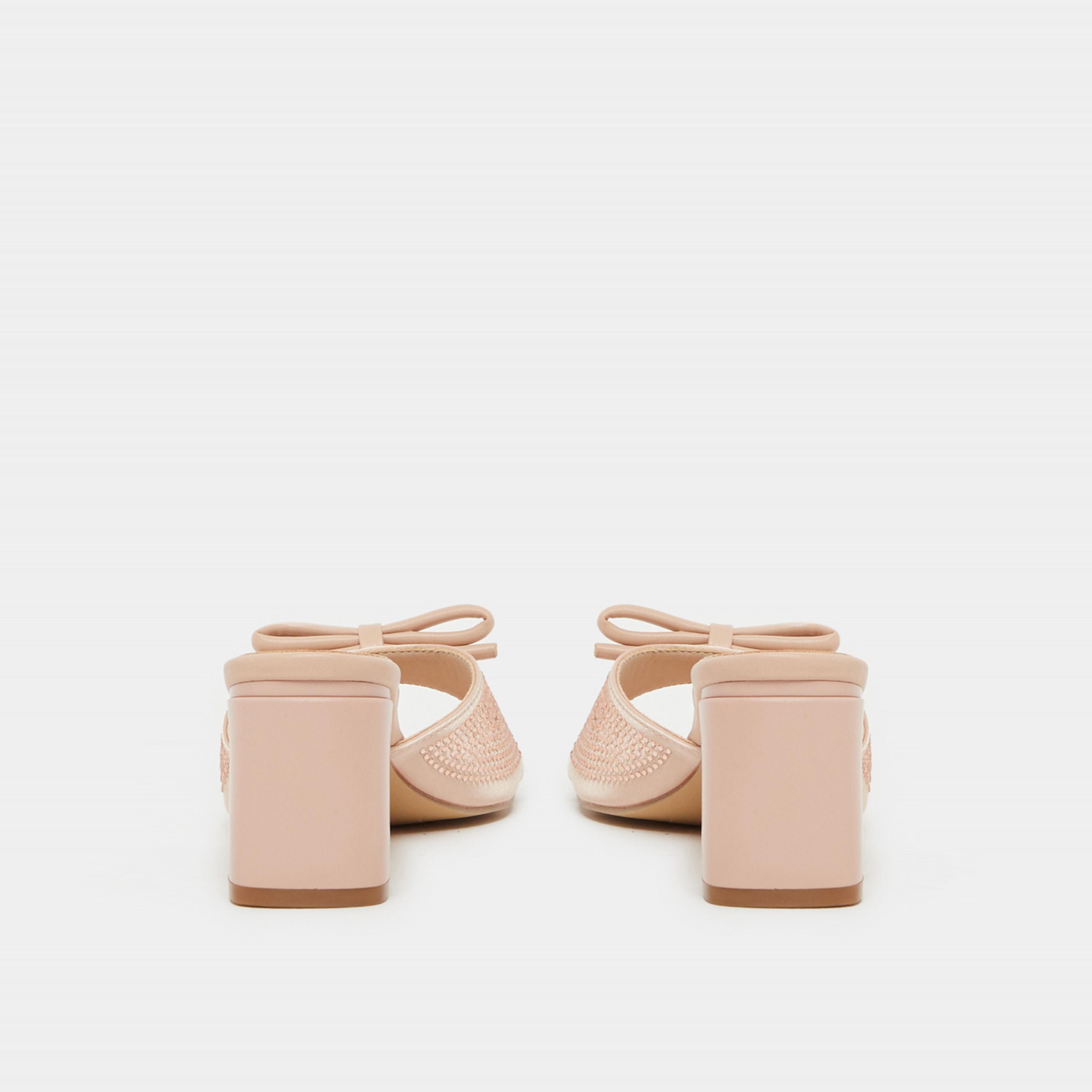 Styli Embellished Bow Block Heel Sandals-women-shoes-heels-image-4