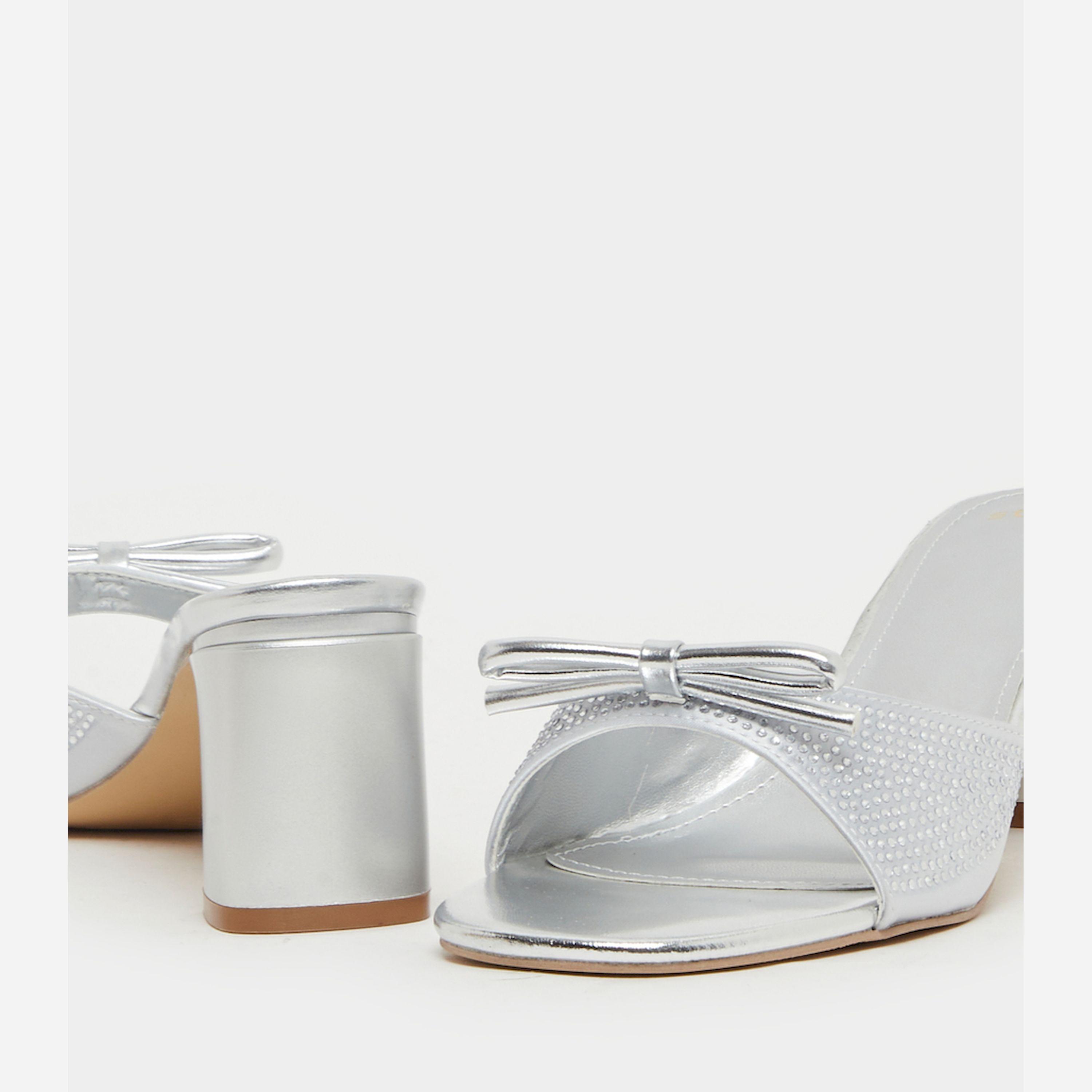 Styli Embellished Bow Block Heel Sandals-women-shoes-heels-image-3