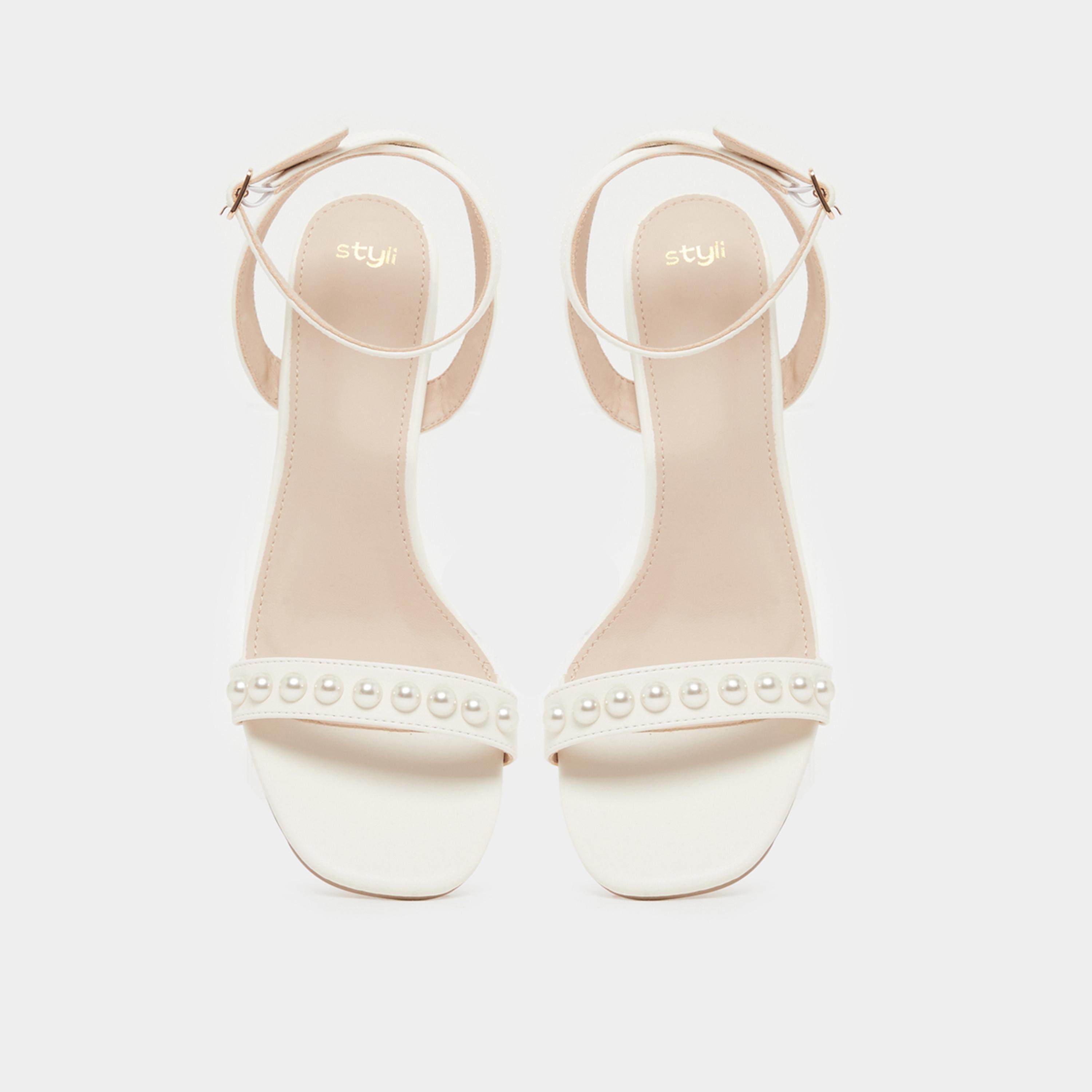 ستايلي - صندل بكعب عريض وحزام للكاحل من اللؤلؤ الصناعي-women-shoes-sandals-heeled-image-5