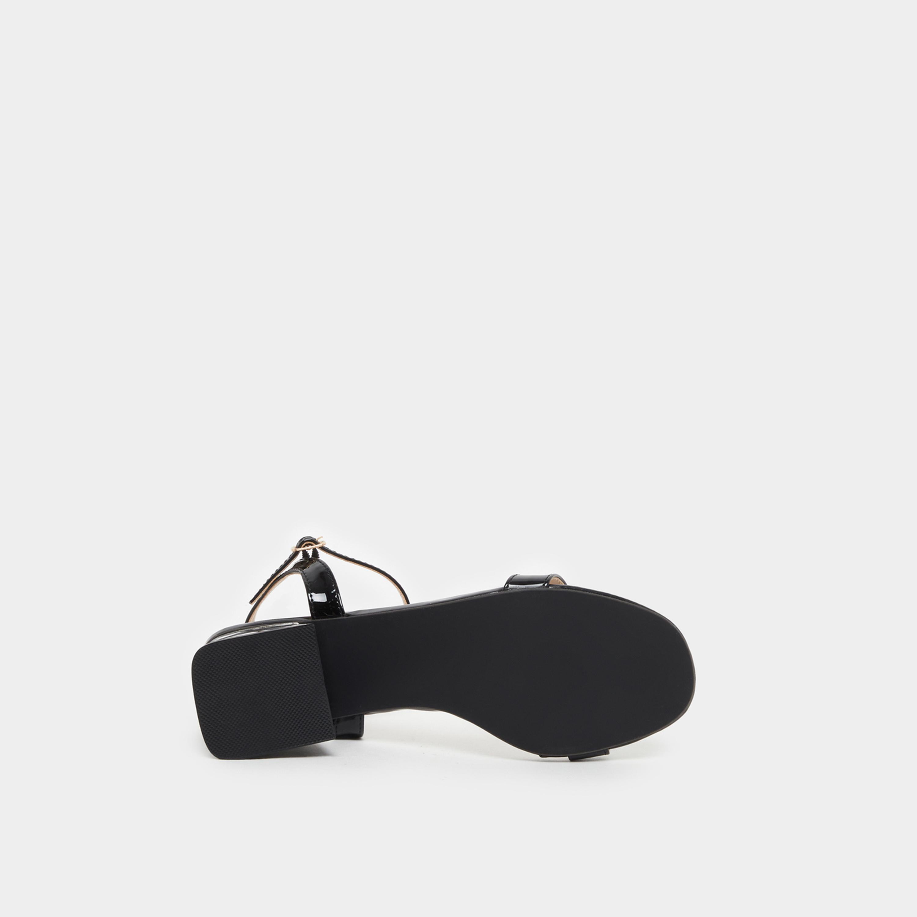 Styli Plain Ankle Strap Block Heel Sandals-women-shoes-sandals-heeled-image-6