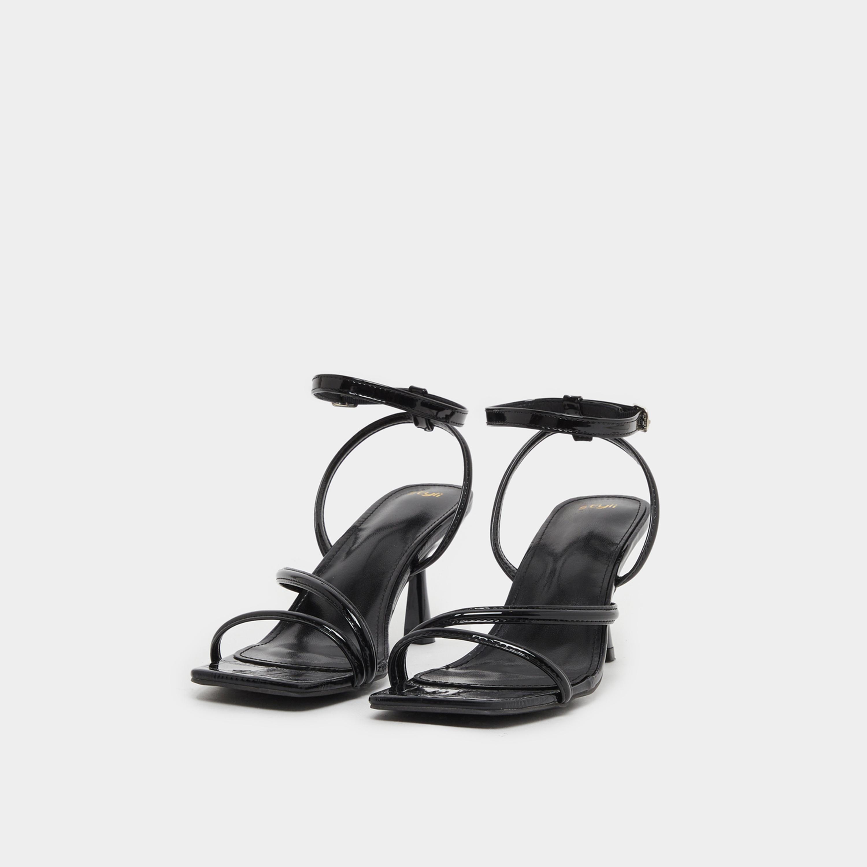 Styli Faux Pearl Detail Ankle Strap Stiletto Heel Sandals-women-shoes-sandals-heeled-image-2