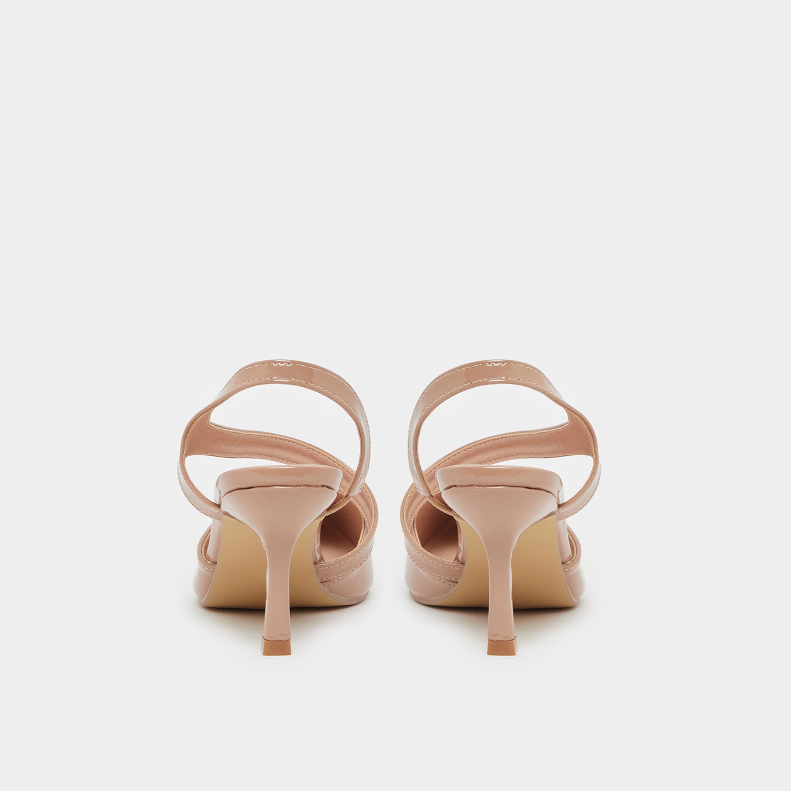 Styli Plain Pointed Toe Stiletto Heel Slingback Shoes-women-shoes-heels-image-4