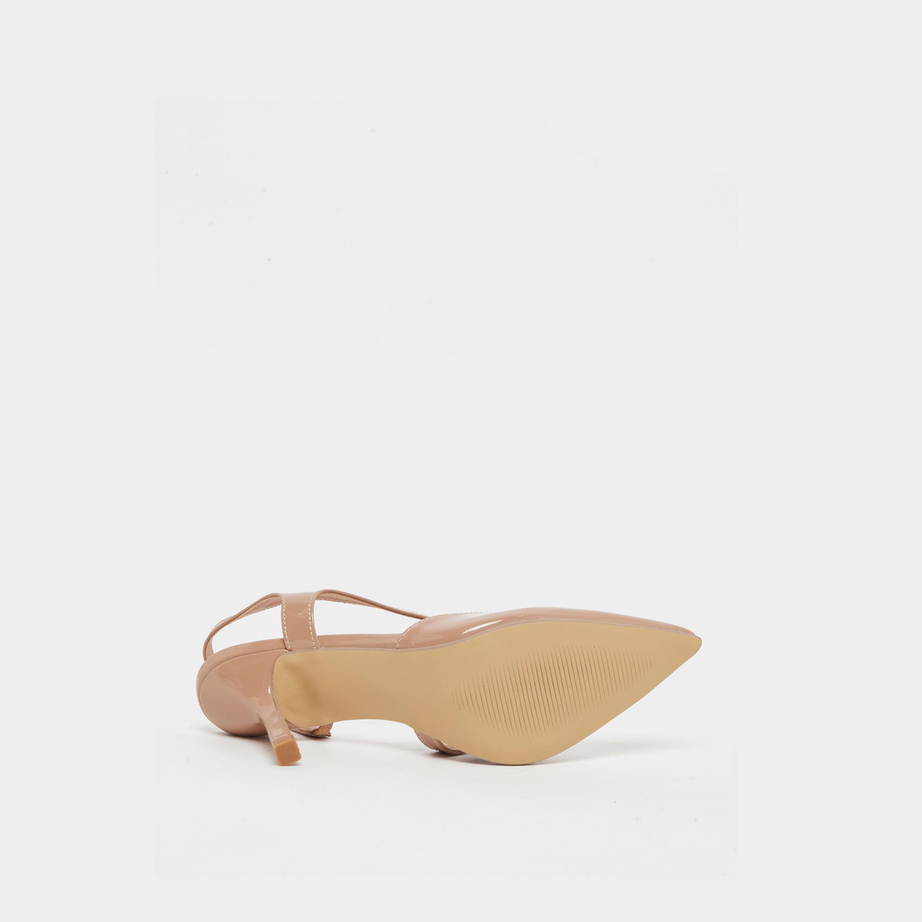 Styli Plain Pointed Toe Stiletto Heel Slingback Shoes-women-shoes-heels-image-6