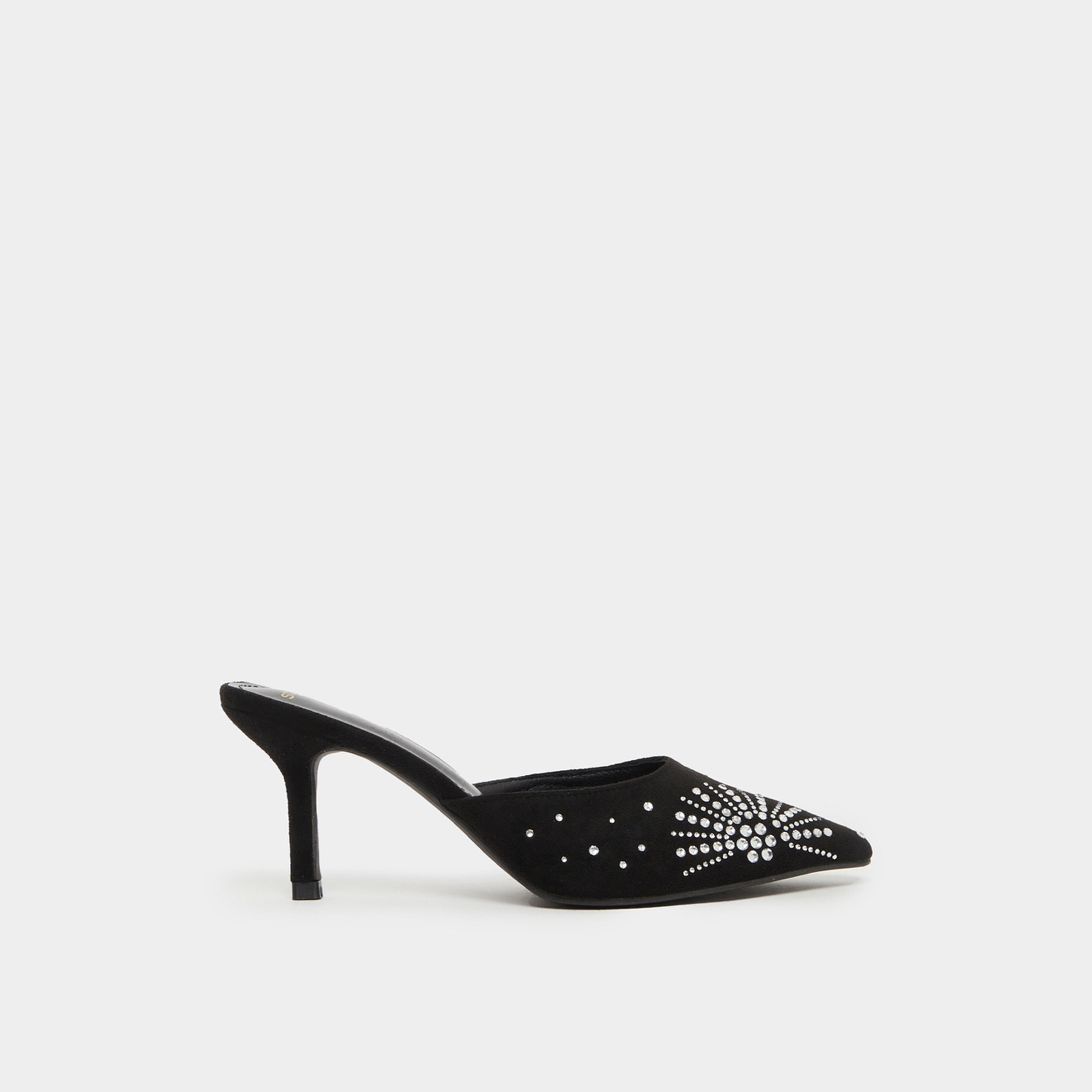 Styli Embellished Pointed Toe Stiletto Heel Pumps-women-shoes-heels-image-1