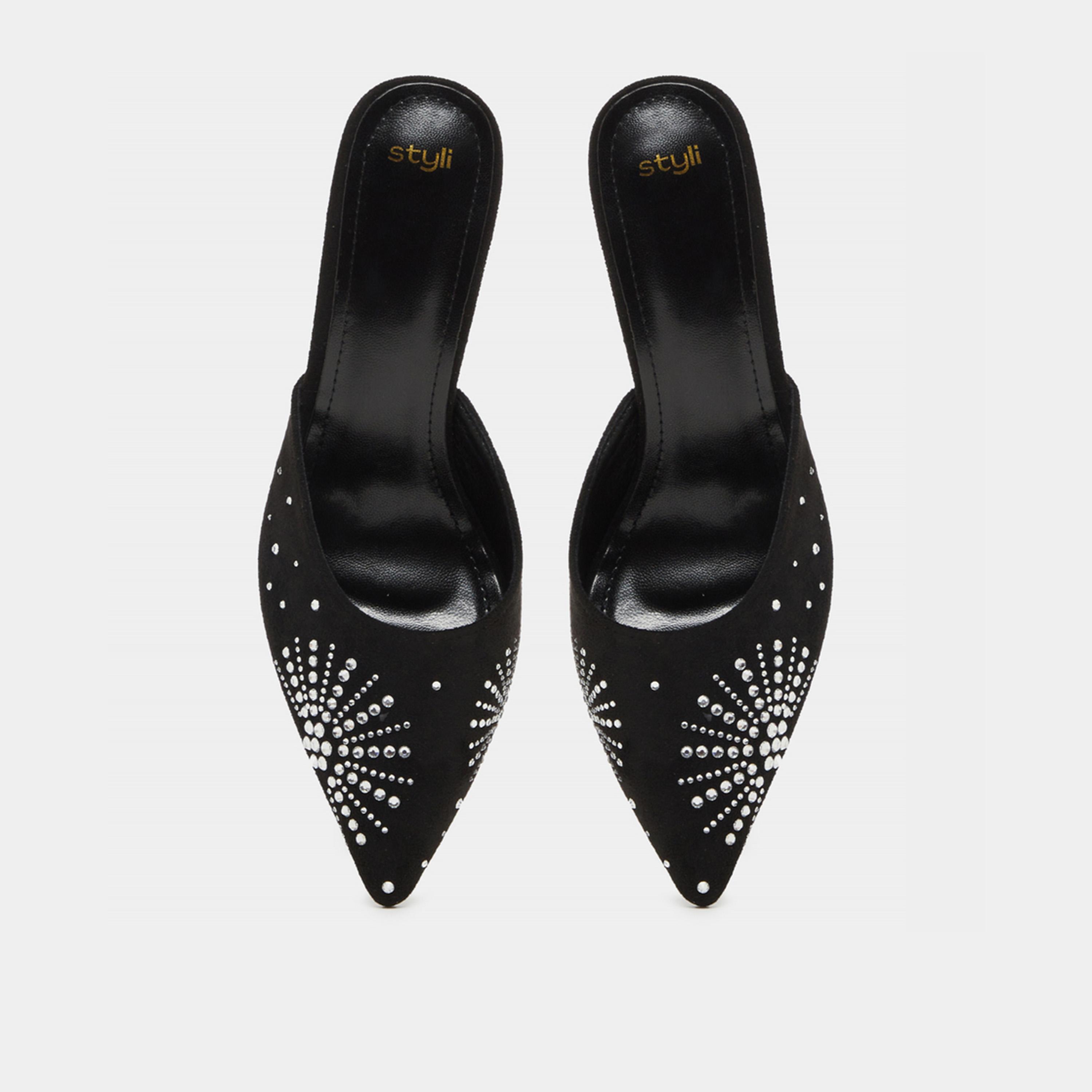 Styli Embellished Pointed Toe Stiletto Heel Pumps-women-shoes-heels-image-5