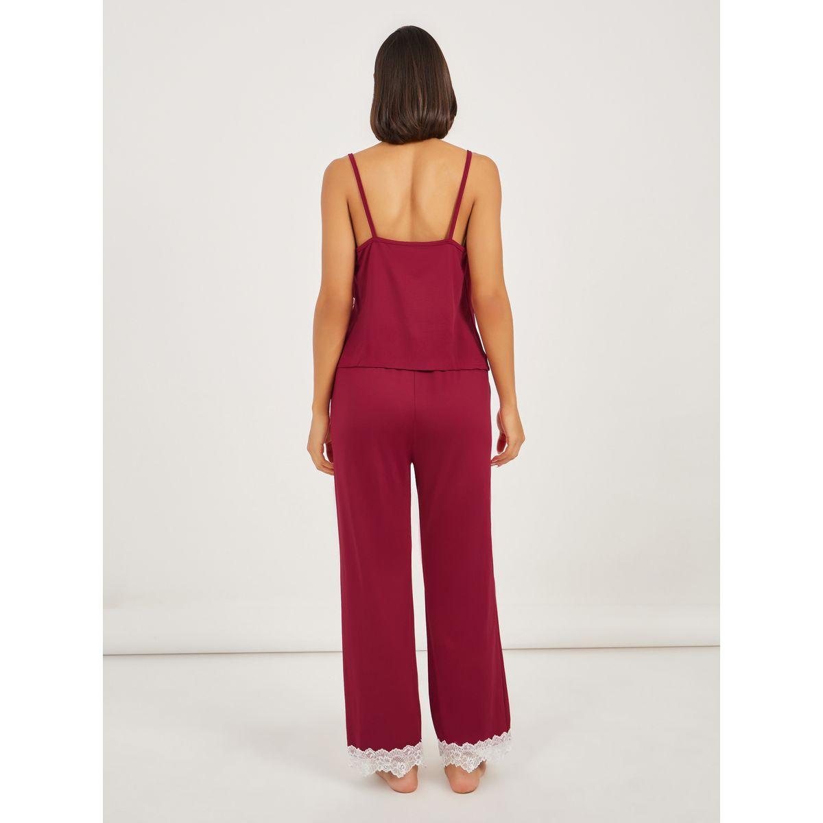 مجموعة من 3 - روب وبنطال بيجاما مع كامي بدانتيل-women-clothing-nightwear-pyjamas-longsets-image-7