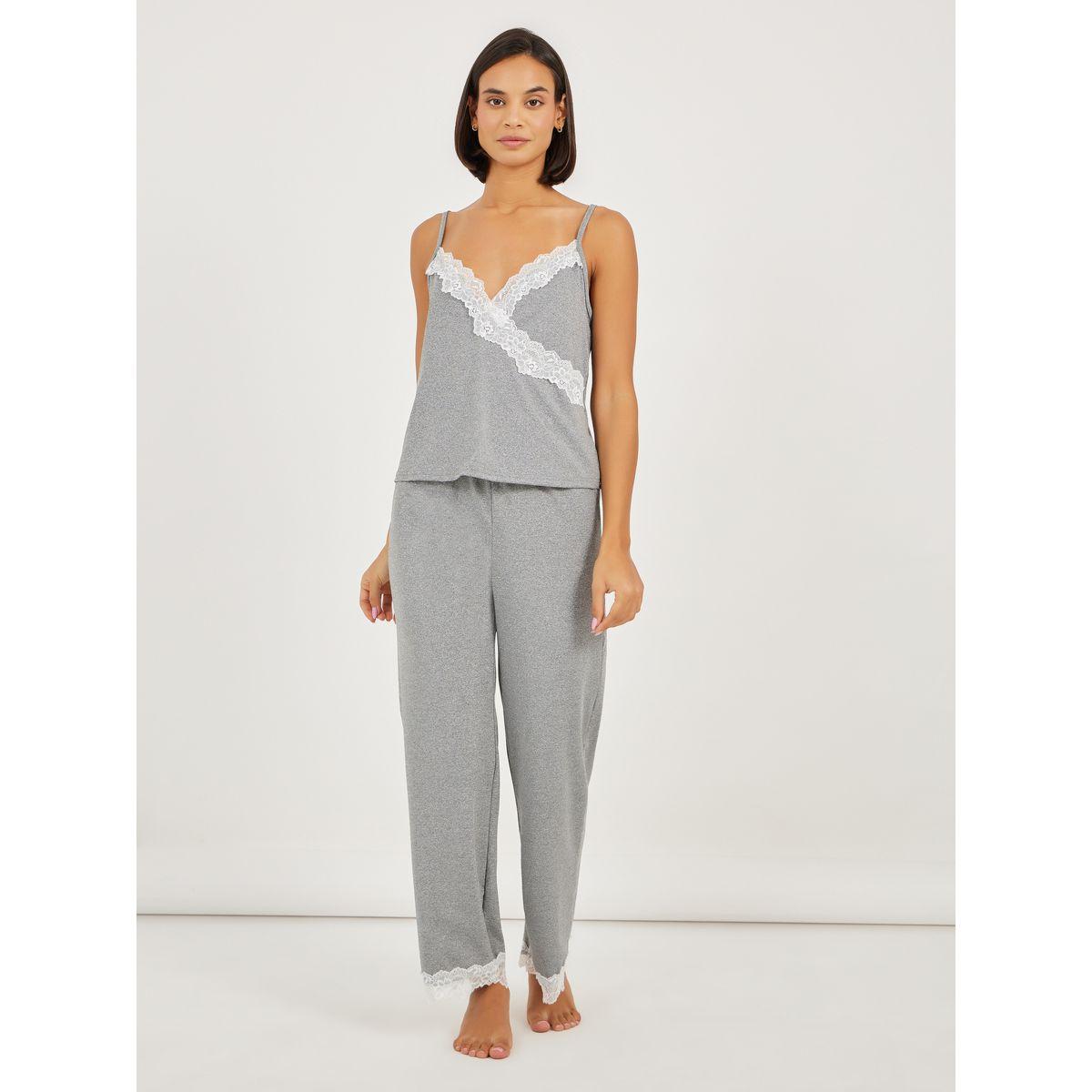 Styli Pack of 3 - Lace Trim Cami- Pyjama and Robe-women-clothing-nightwear-pyjamas-longsets-image-3