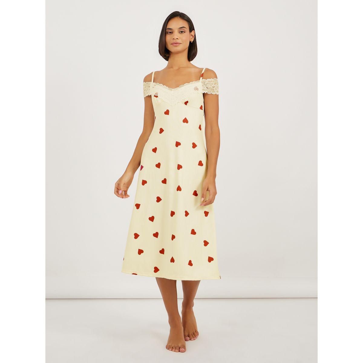 قميص نوم بأكتاف مكشوفة وتفاصيل دانتيل-women-clothing-nightwear-nighties-image-1