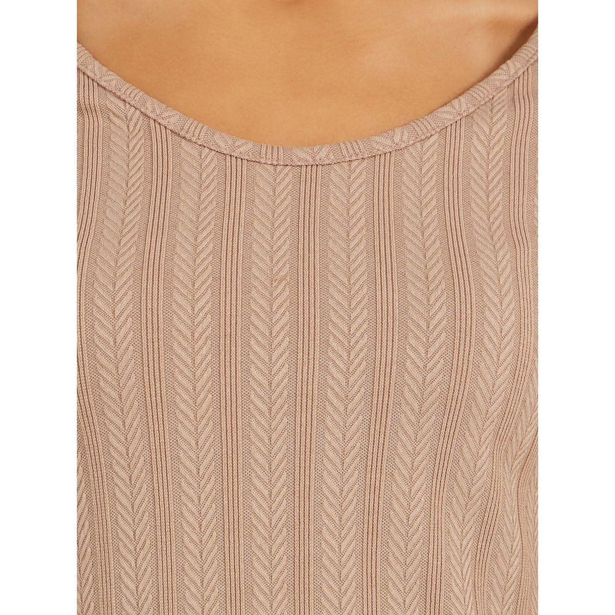Styli Jacquard Rib Lettuce Hem Nightdress-women-clothing-nightwear-nighties-image-3