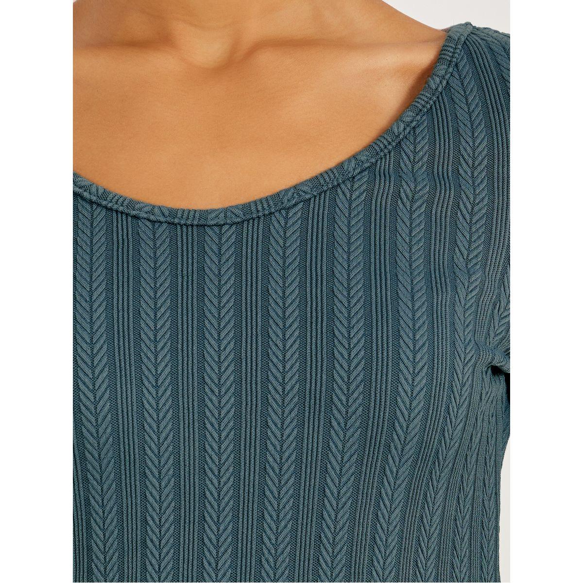 Styli Jacquard Rib Lettuce Hem Nightdress-women-clothing-nightwear-nighties-image-3
