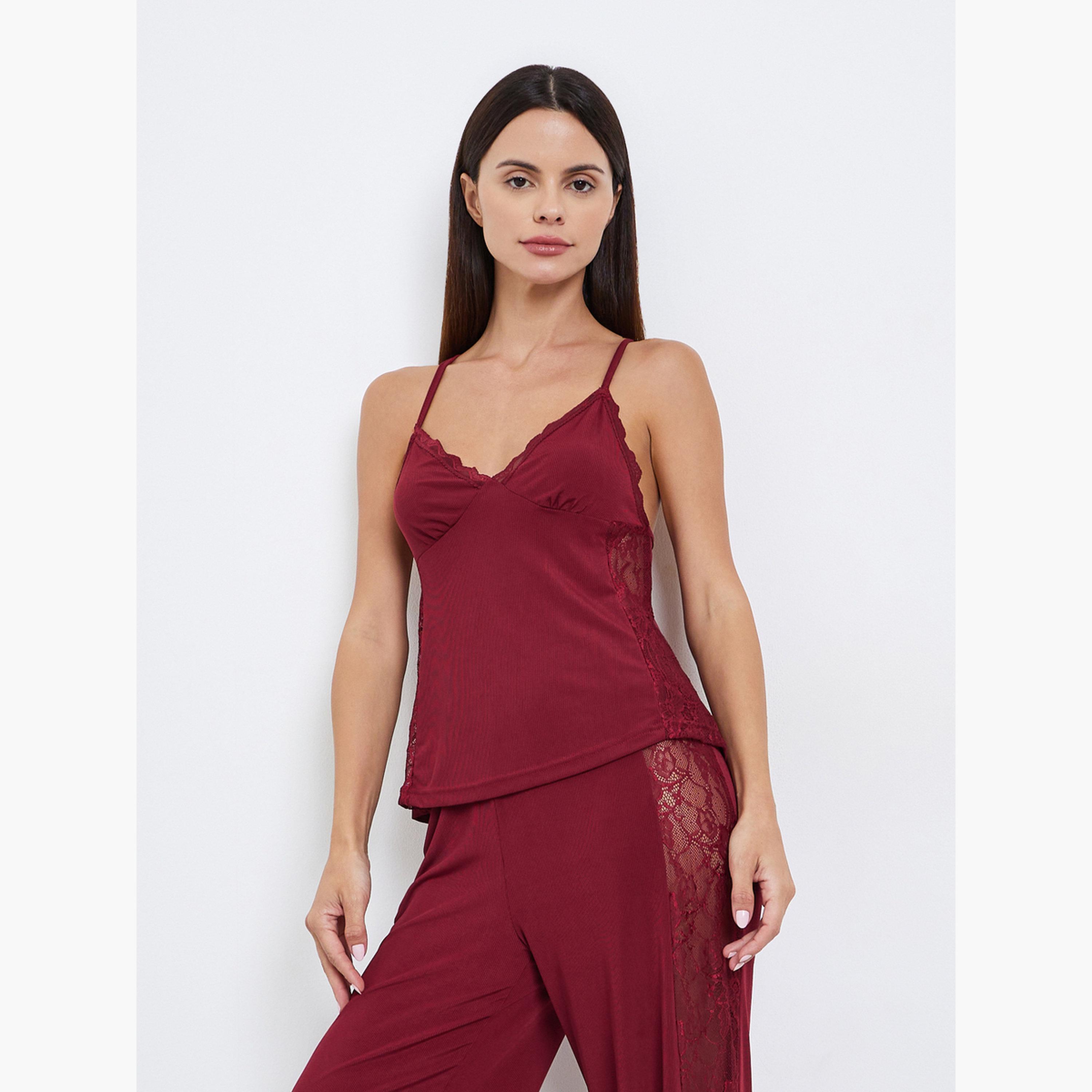 Styli Side Lace Insert Cami and Pyjama Set-women-clothing-nightwear-pyjamas-longsets-image-5