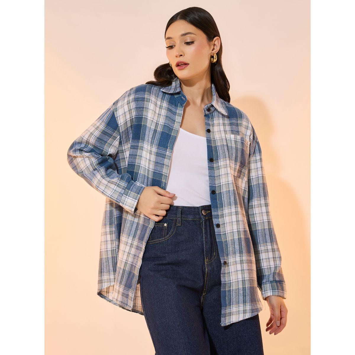 Take Two Checked Long Sleeve Oversized Shirt-women-clothing-shirtsandblouses-shirts-image-1