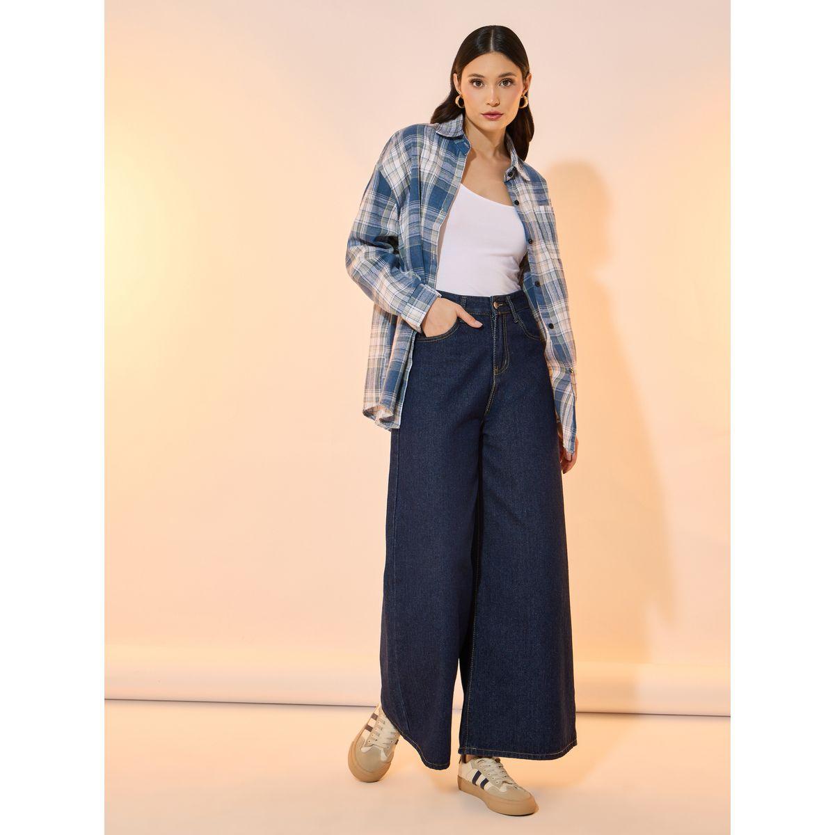 بلوزة فضفاضة بطبعة مربعات وأكمام طويلة-women-clothing-shirtsandblouses-shirts-image-4