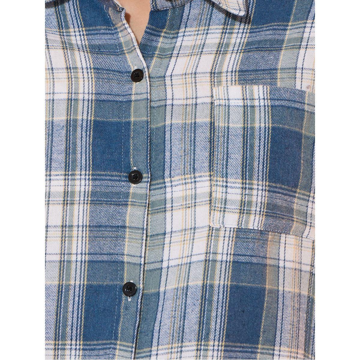 بلوزة فضفاضة بطبعة مربعات وأكمام طويلة-women-clothing-shirtsandblouses-shirts-image-2