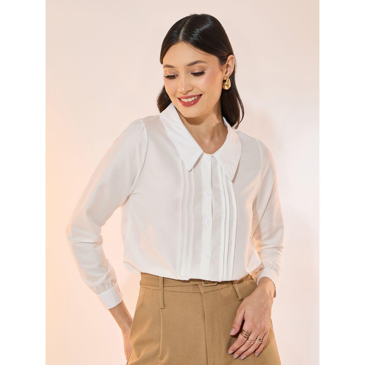 Take Two Solid Pintuck Detail Long Sleeve Shirt-women-clothing-shirtsandblouses-shirts-image-1
