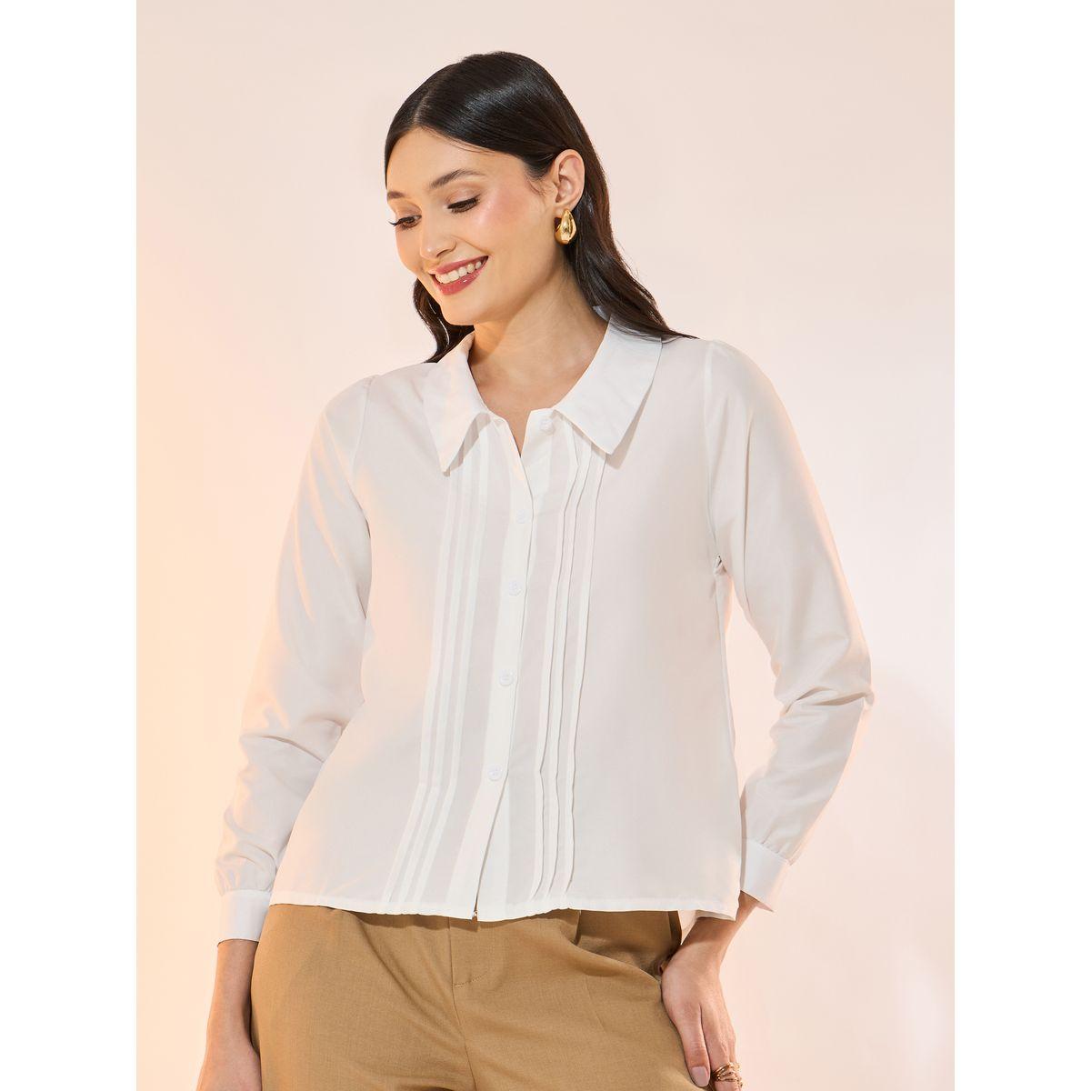 Take Two Solid Pintuck Detail Long Sleeve Shirt-women-clothing-shirtsandblouses-shirts-image-3