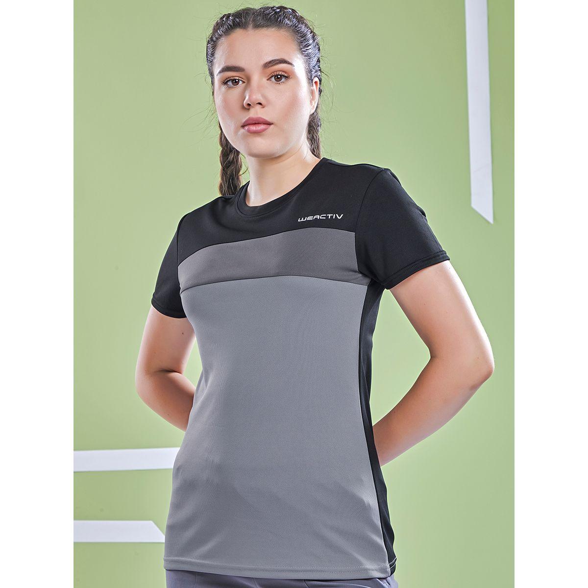 بلوزة بنمط كتل الالوان وأكمام قصيرة تكنوسبورت × ستايلي-sports-women-clothing-tshirtsandvests-image-1