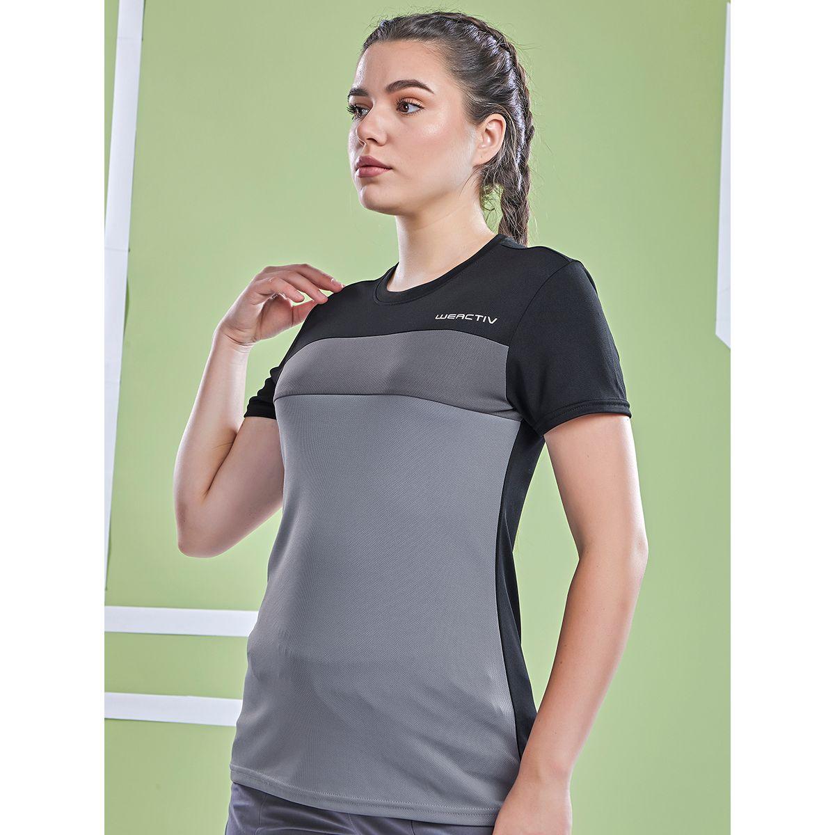Technosport X Styli  Color Block Crew Neck Short Sleeve Top-sports-women-clothing-tshirtsandvests-image-2