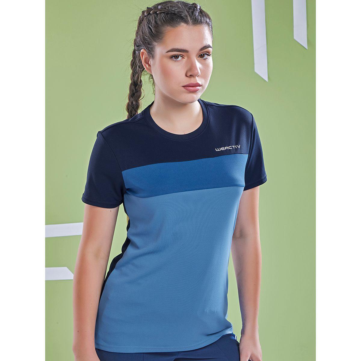بلوزة بنمط كتل الالوان وأكمام قصيرة تكنوسبورت × ستايلي-sports-women-clothing-tshirtsandvests-image-5