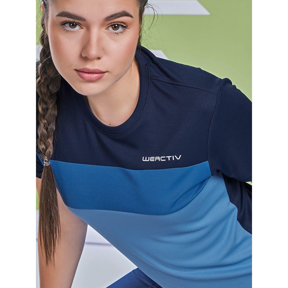 بلوزة بنمط كتل الالوان وأكمام قصيرة تكنوسبورت × ستايلي-sports-women-clothing-tshirtsandvests-image-7