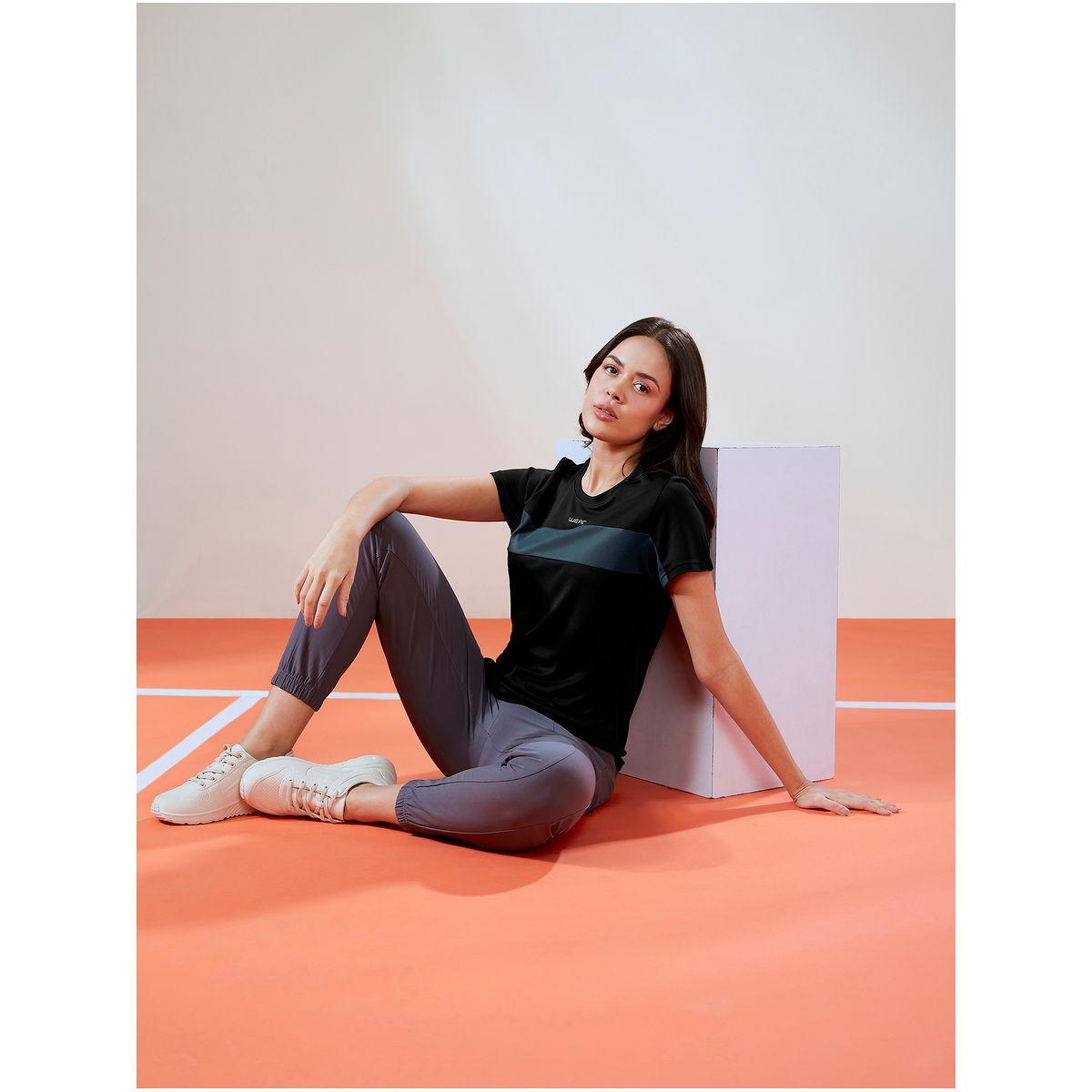 Technosport X Styli  Color Block Crew Neck Short Sleeve Top-sports-women-clothing-tshirtsandvests-image-1