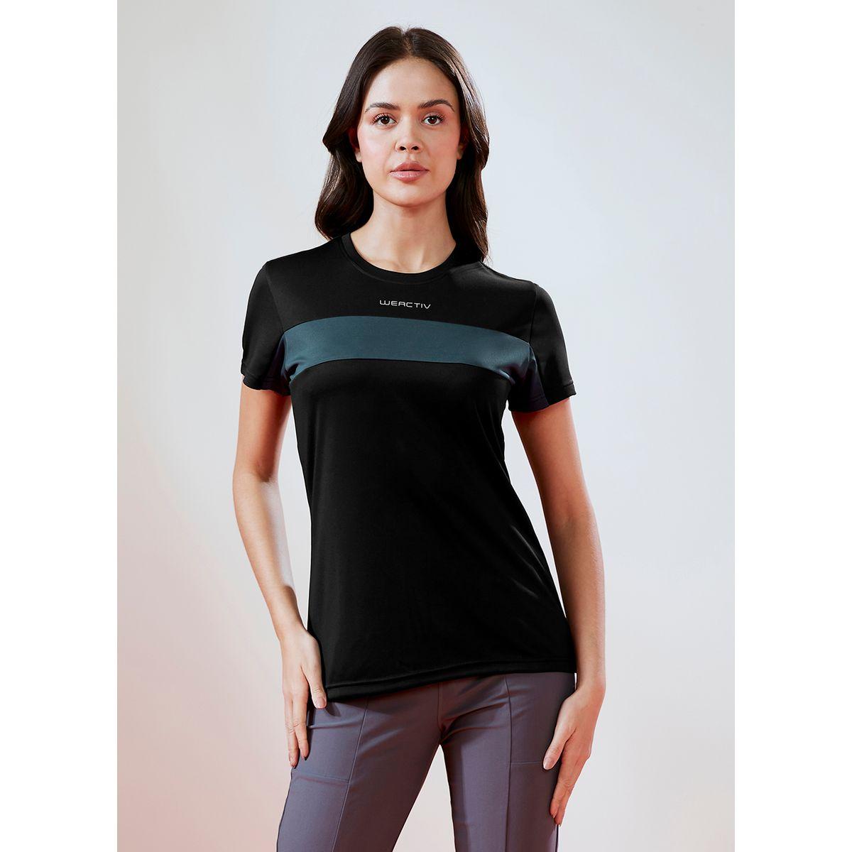Technosport X Styli  Color Block Crew Neck Short Sleeve Top-sports-women-clothing-tshirtsandvests-image-3