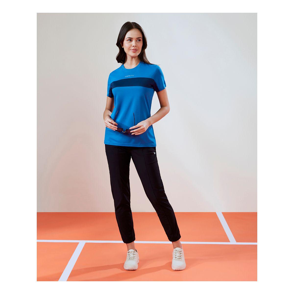 Technosport X Styli  Color Block Crew Neck Short Sleeve Top-sports-women-clothing-tshirtsandvests-image-1