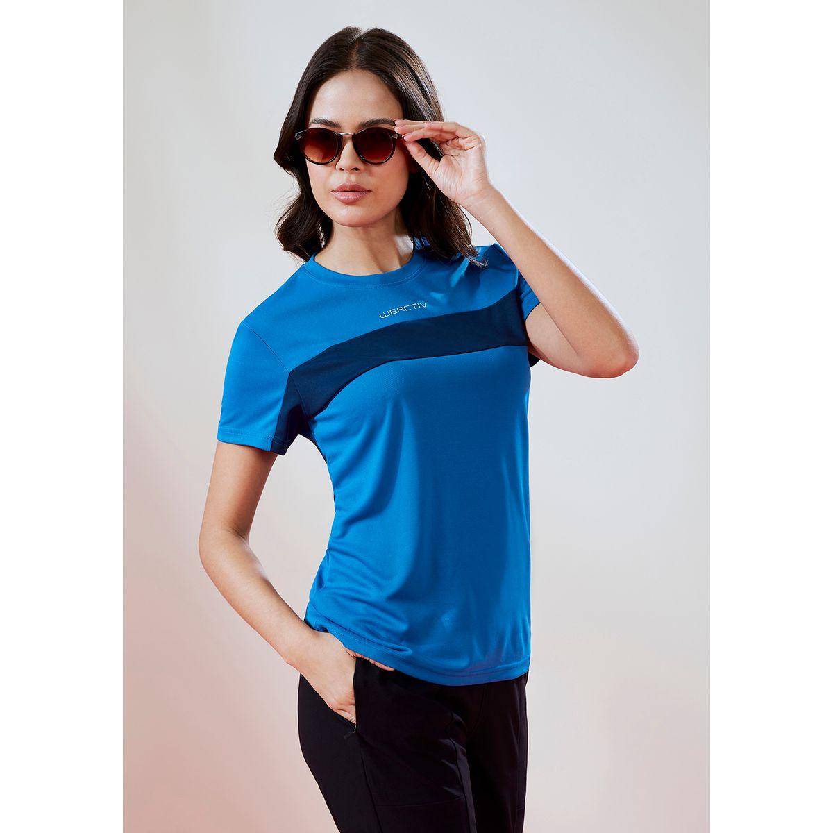 Technosport X Styli  Color Block Crew Neck Short Sleeve Top-sports-women-clothing-tshirtsandvests-image-2