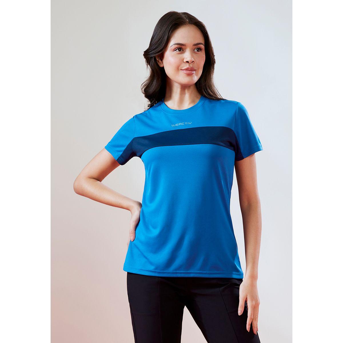 Technosport X Styli  Color Block Crew Neck Short Sleeve Top-sports-women-clothing-tshirtsandvests-image-3