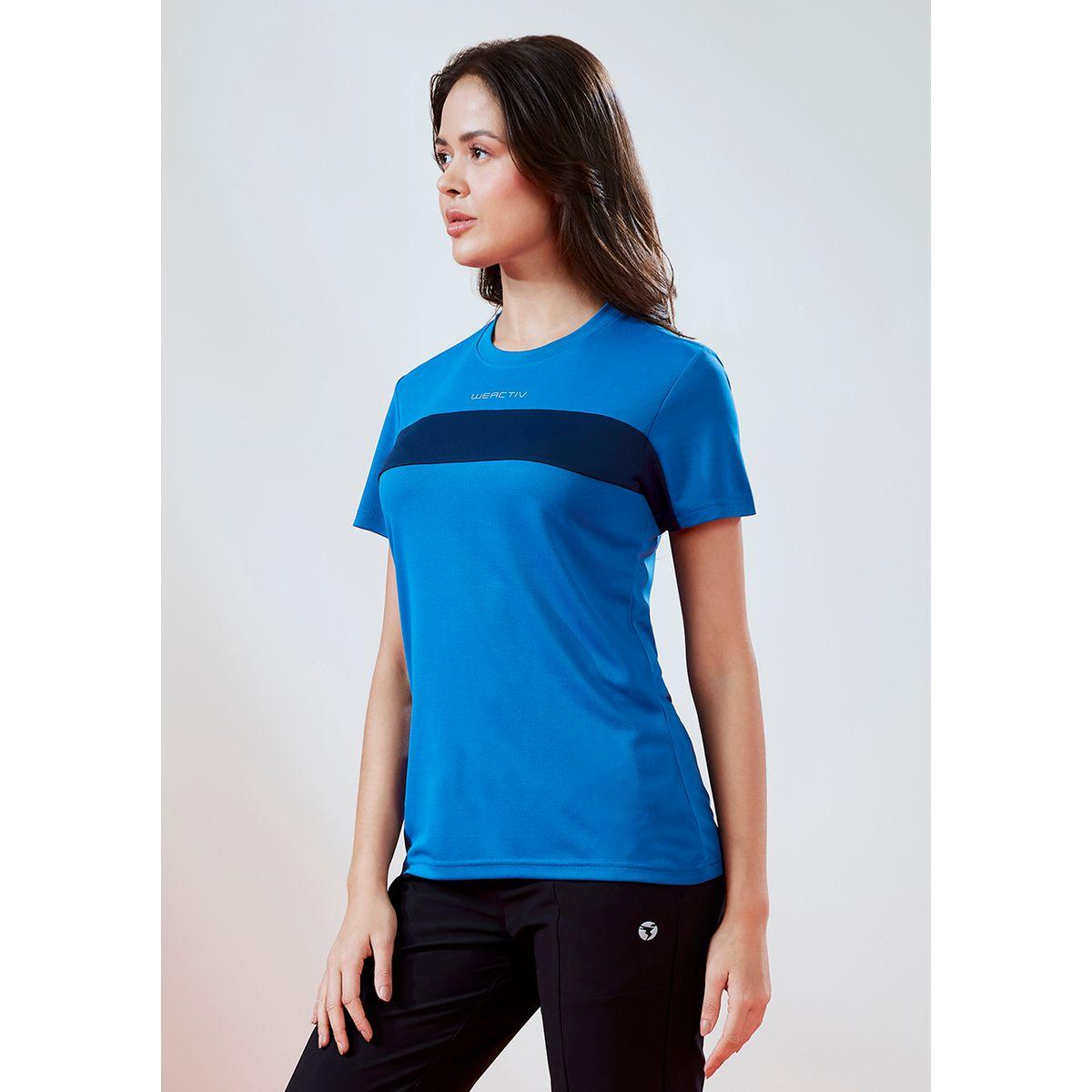 بلوزة بنمط كتل الالوان وأكمام قصيرة تكنوسبورت × ستايلي-sports-women-clothing-tshirtsandvests-image-4