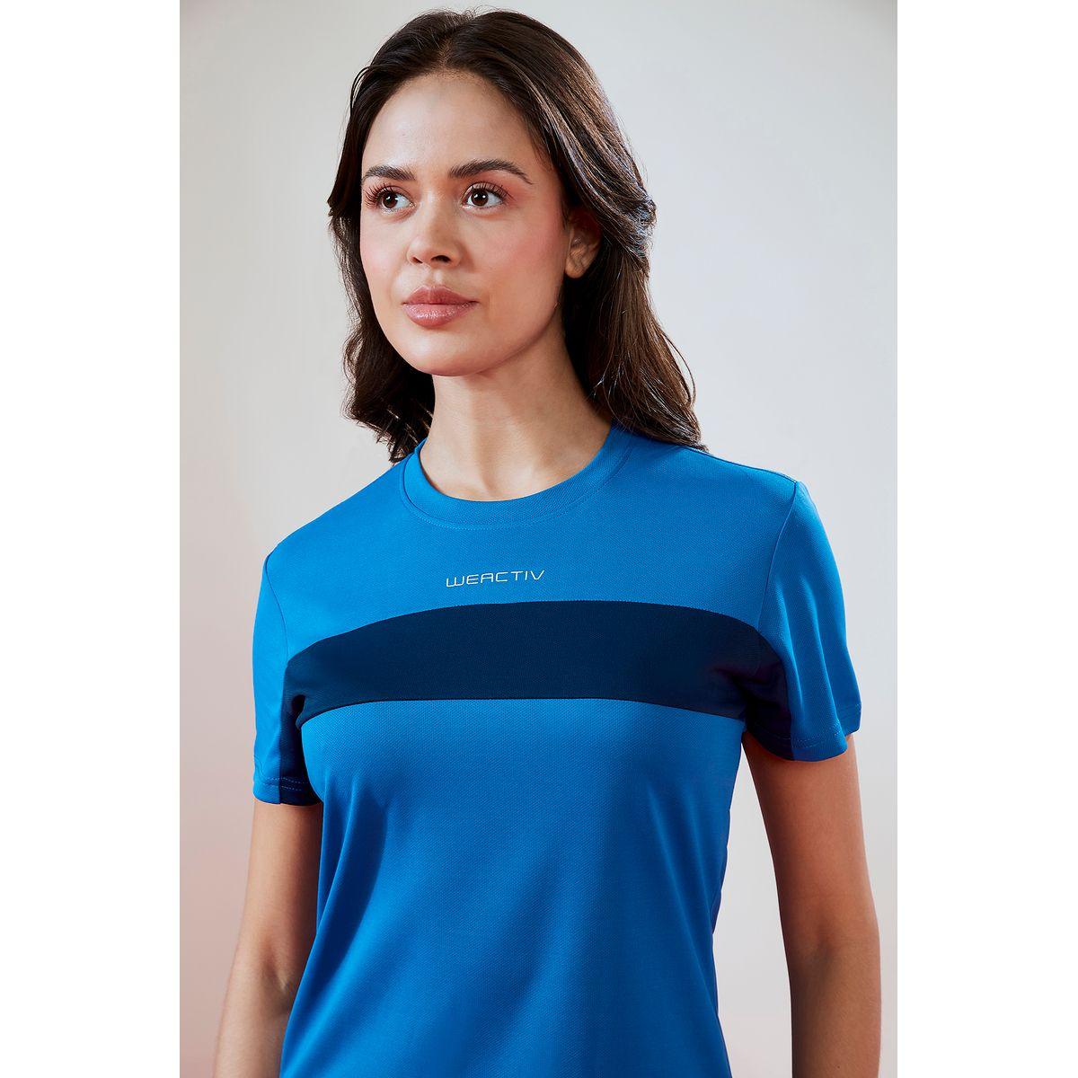بلوزة بنمط كتل الالوان وأكمام قصيرة تكنوسبورت × ستايلي-sports-women-clothing-tshirtsandvests-image-6