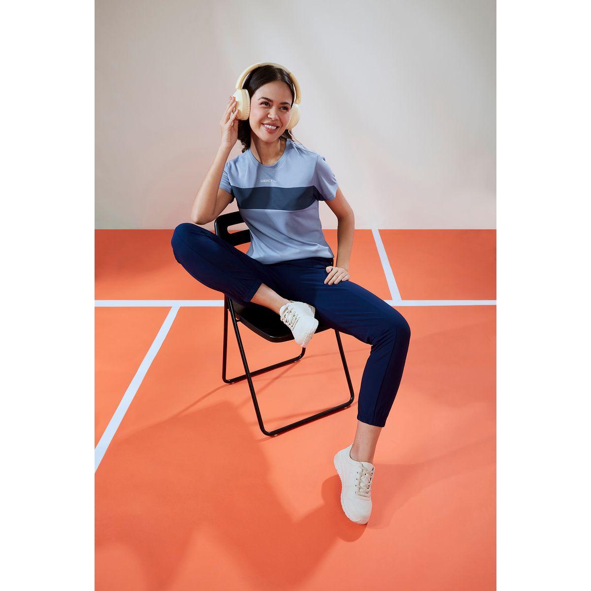 Technosport X Styli  Color Block Crew Neck Short Sleeve Top-sports-women-clothing-tshirtsandvests-image-1