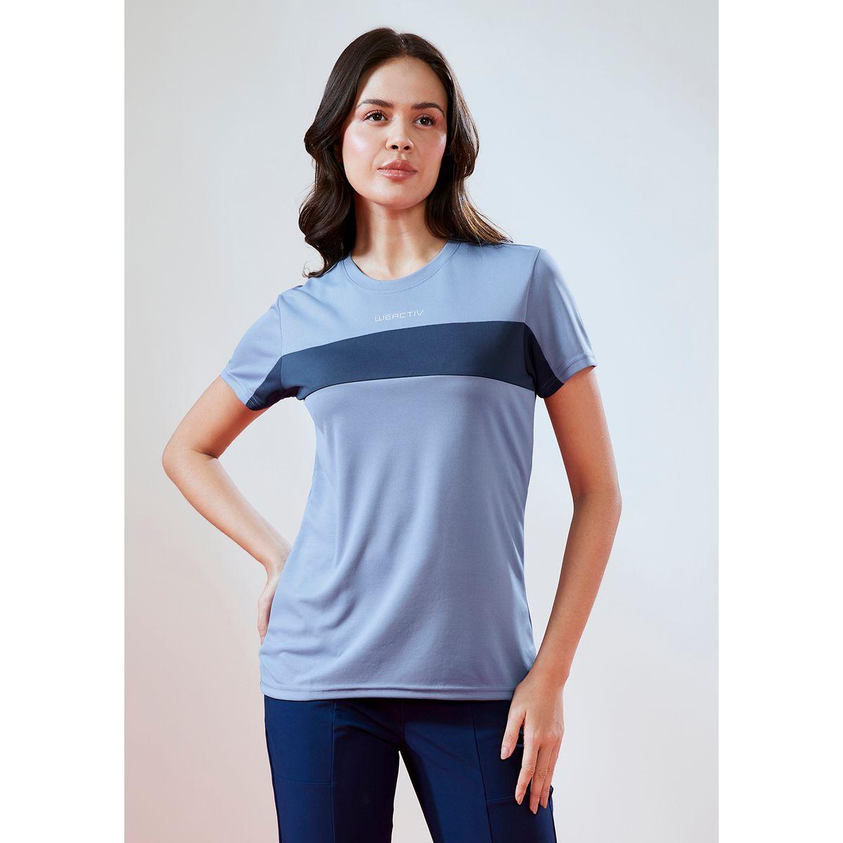 Technosport X Styli  Color Block Crew Neck Short Sleeve Top-sports-women-clothing-tshirtsandvests-image-3