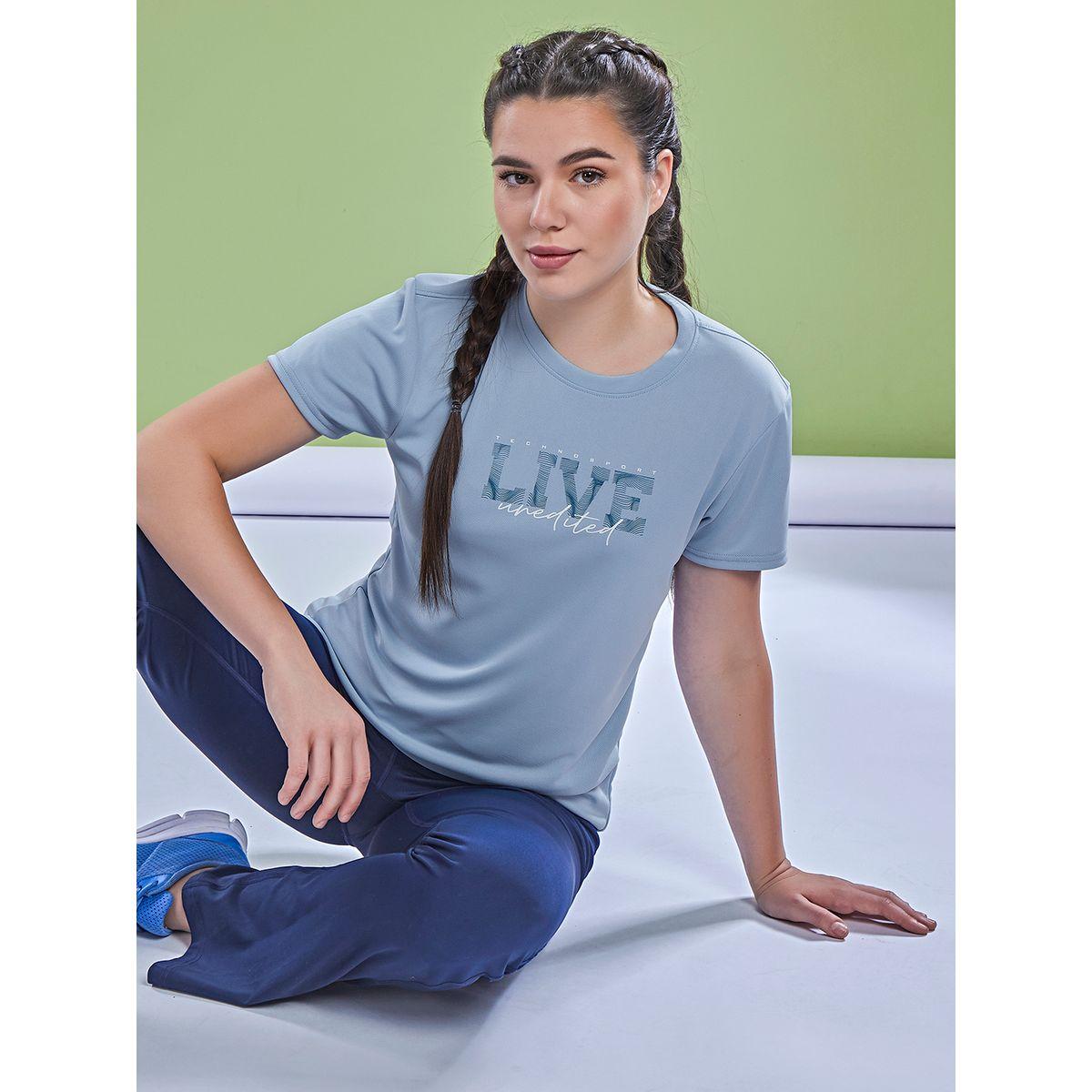 بلوزة بطبعة جرافيك وأكمام قصيرة تكنوسبورت × ستايلي-sports-women-clothing-tshirtsandvests-image-4