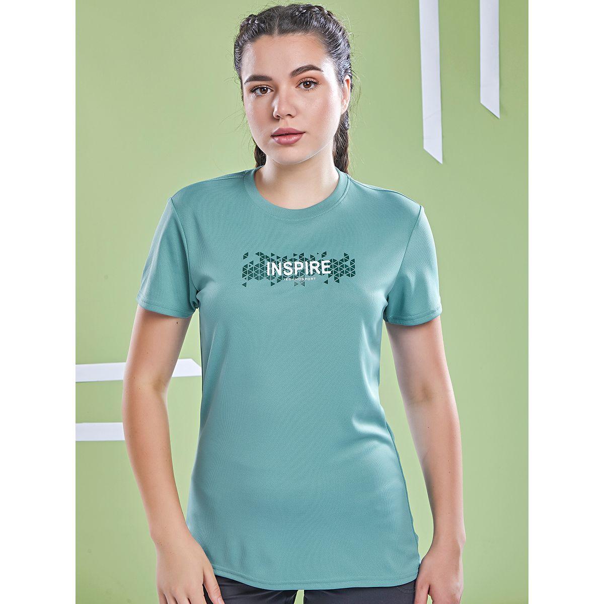 Technosport X Styli  Graphic Print Crew Neck Short Sleeve Top-sports-women-clothing-tshirtsandvests-image-1