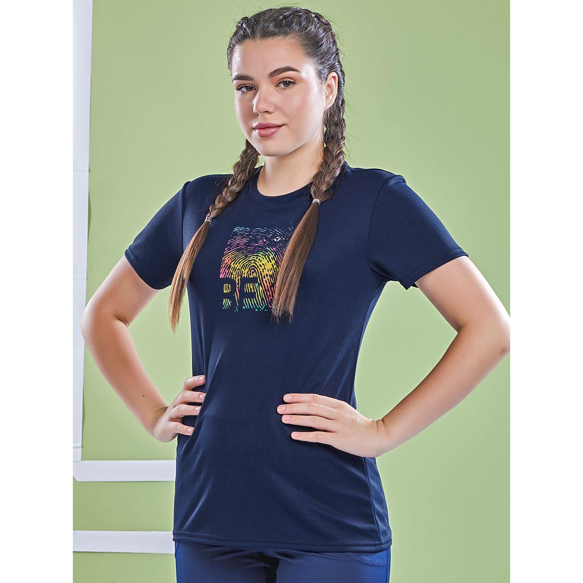 بلوزة بطبعة جرافيك وأكمام قصيرة تكنوسبورت × ستايلي-women-clothing-sportswearandactivewear-tshirtsandvests-image-1