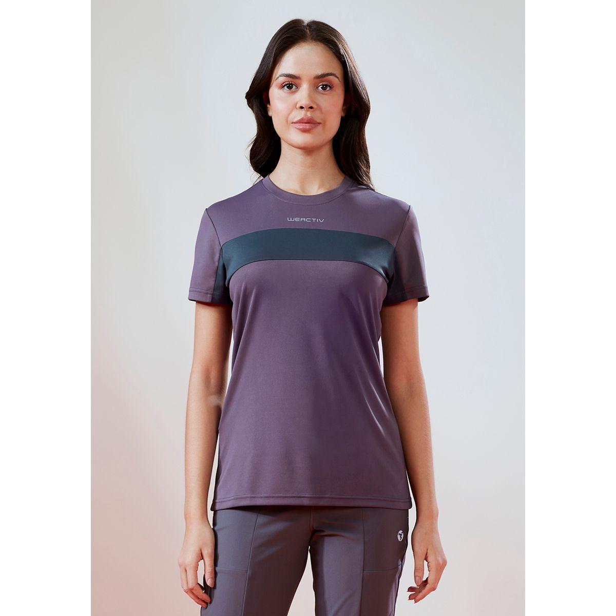 بلوزة بنمط كتل الالوان وأكمام قصيرة تكنوسبورت × ستايلي-sports-women-clothing-tshirtsandvests-image-3