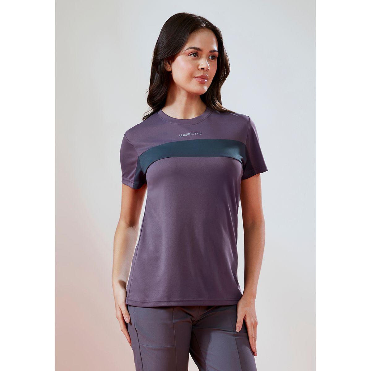 Technosport X Styli  Color Block Crew Neck Short Sleeve Top-sports-women-clothing-tshirtsandvests-image-4