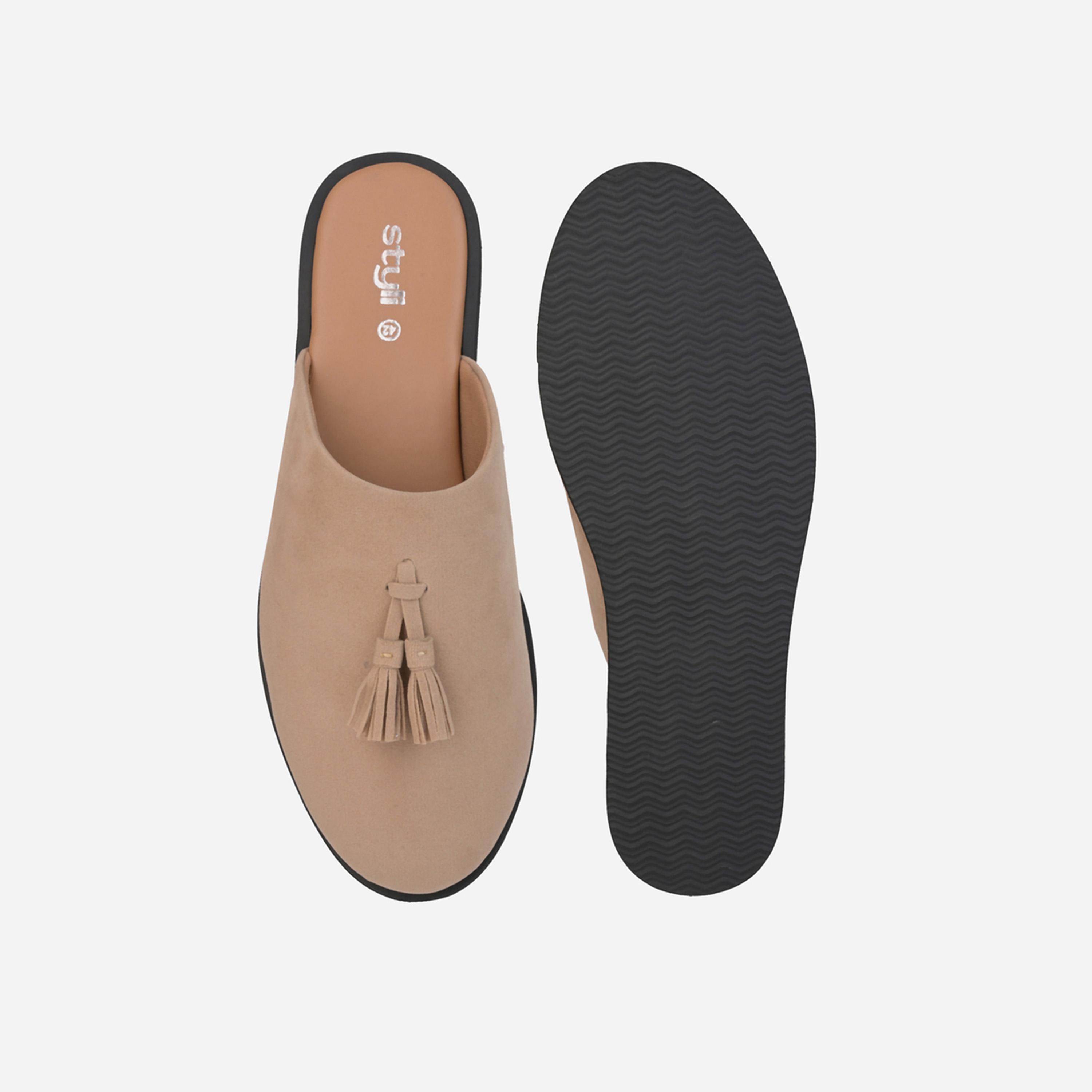 Styli Suede Clogs with Tassel Detail-men-shoes-flipflopsandslides-image-5