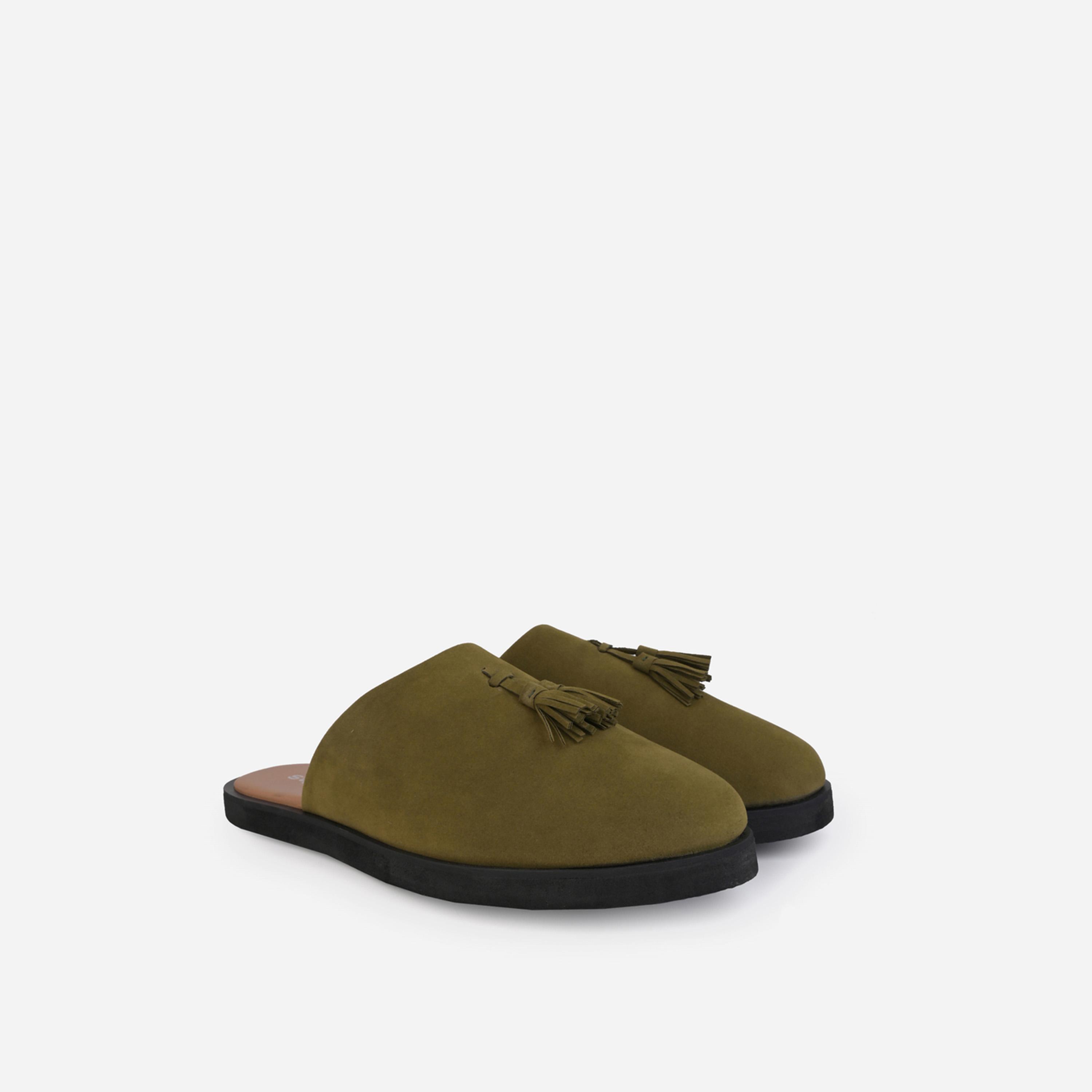 Styli Suede Clogs with Tassel Detail-men-shoes-flipflopsandslides-image-1