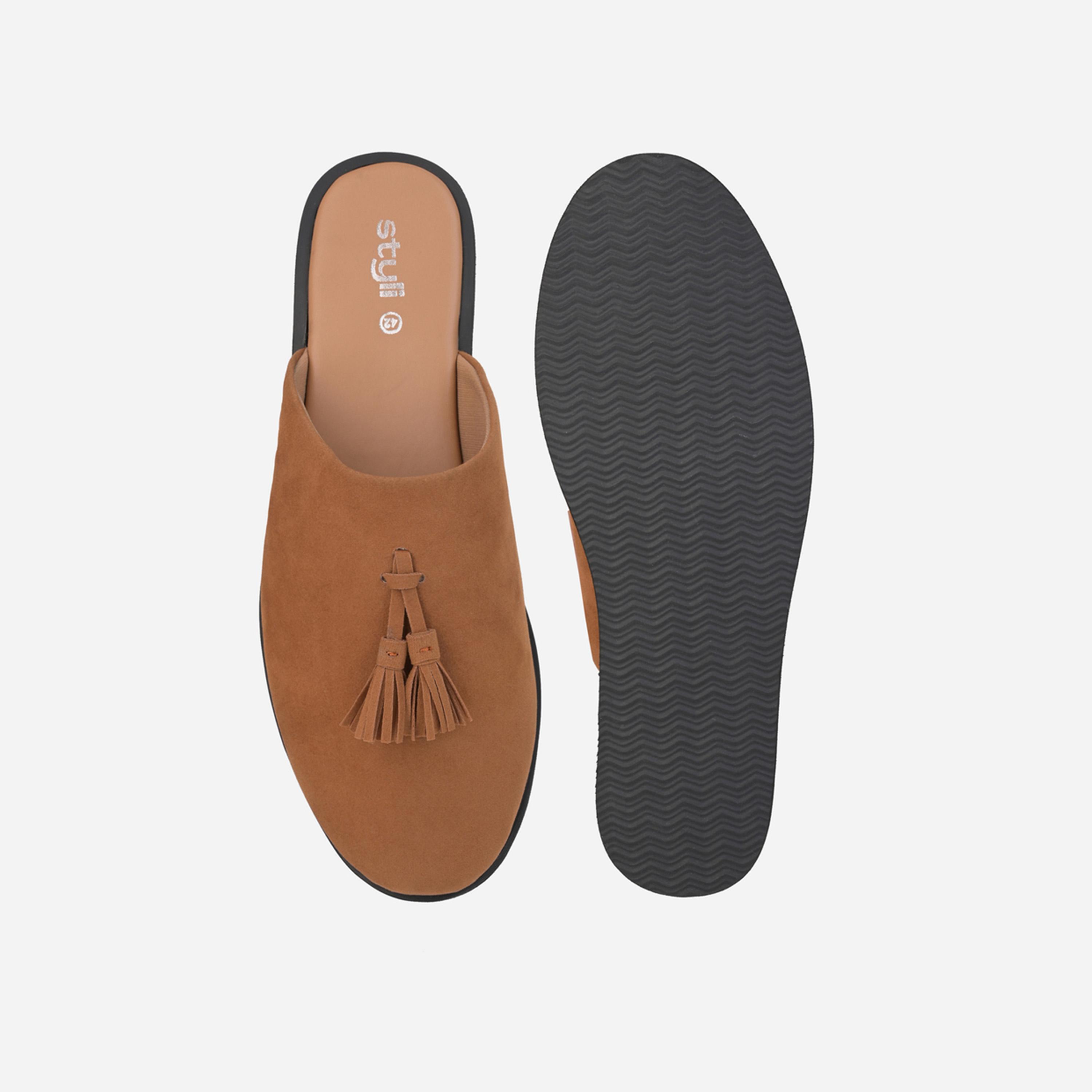 ستايلي - شبشب من جلد سويد مخملي مع تفاصيل شراشيب-men-shoes-flipflopsandslides-image-5
