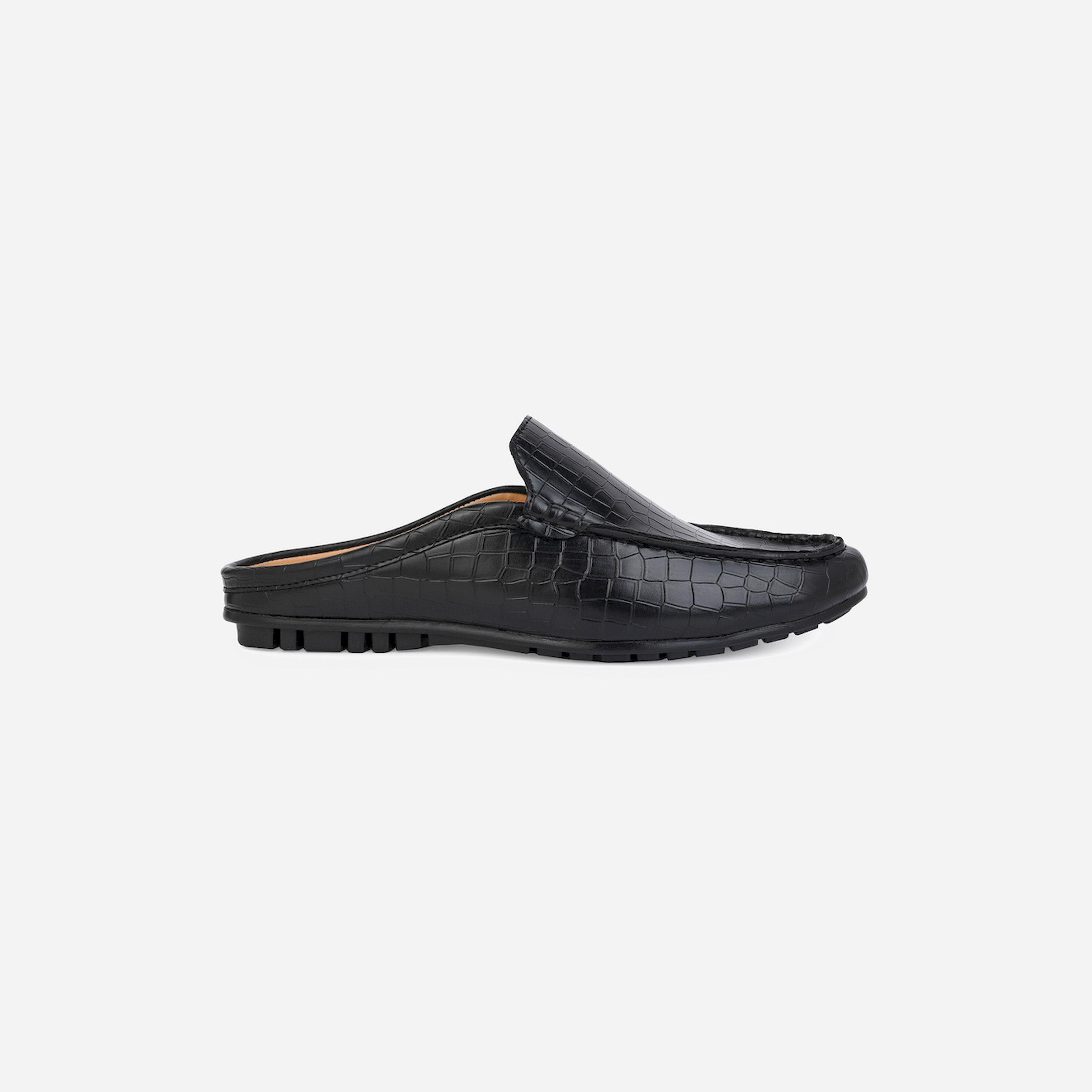 Styli Snake-Skin Textured Slip On Mules-men-shoes-loafersandmoccasins-image-3